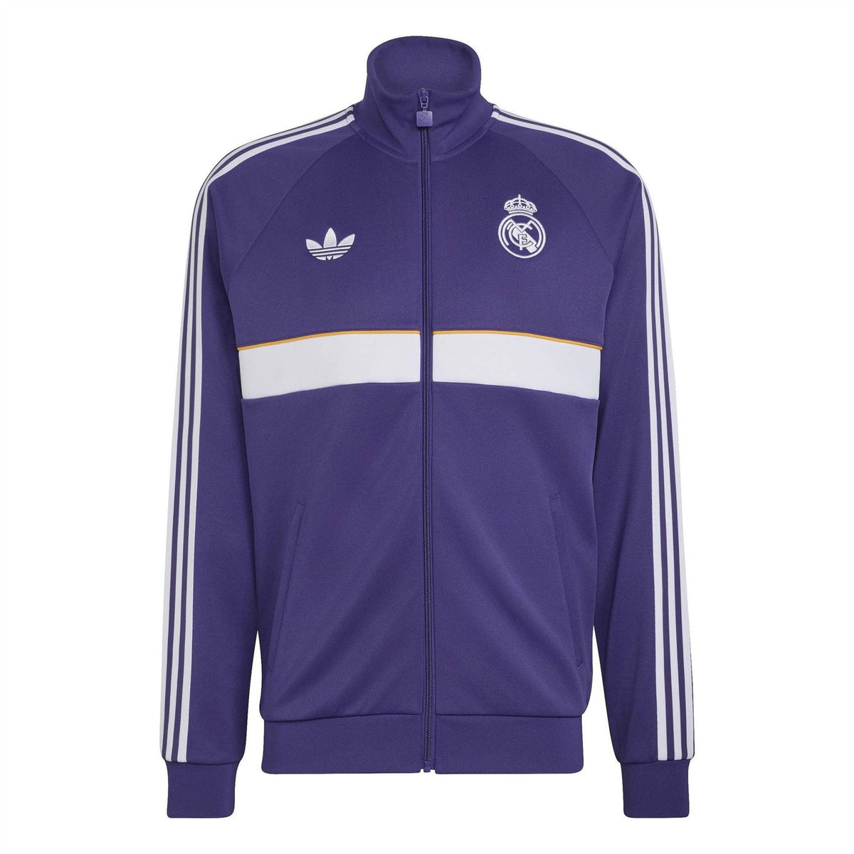adidas Og Real Madrid Long Sleeve Funnel Neck Tracksuit Top