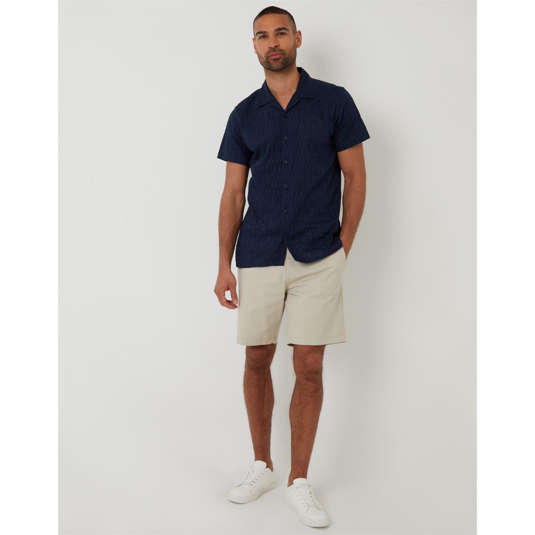 Threadbare Regular Fit Short Sleeve Point Collar Shirt