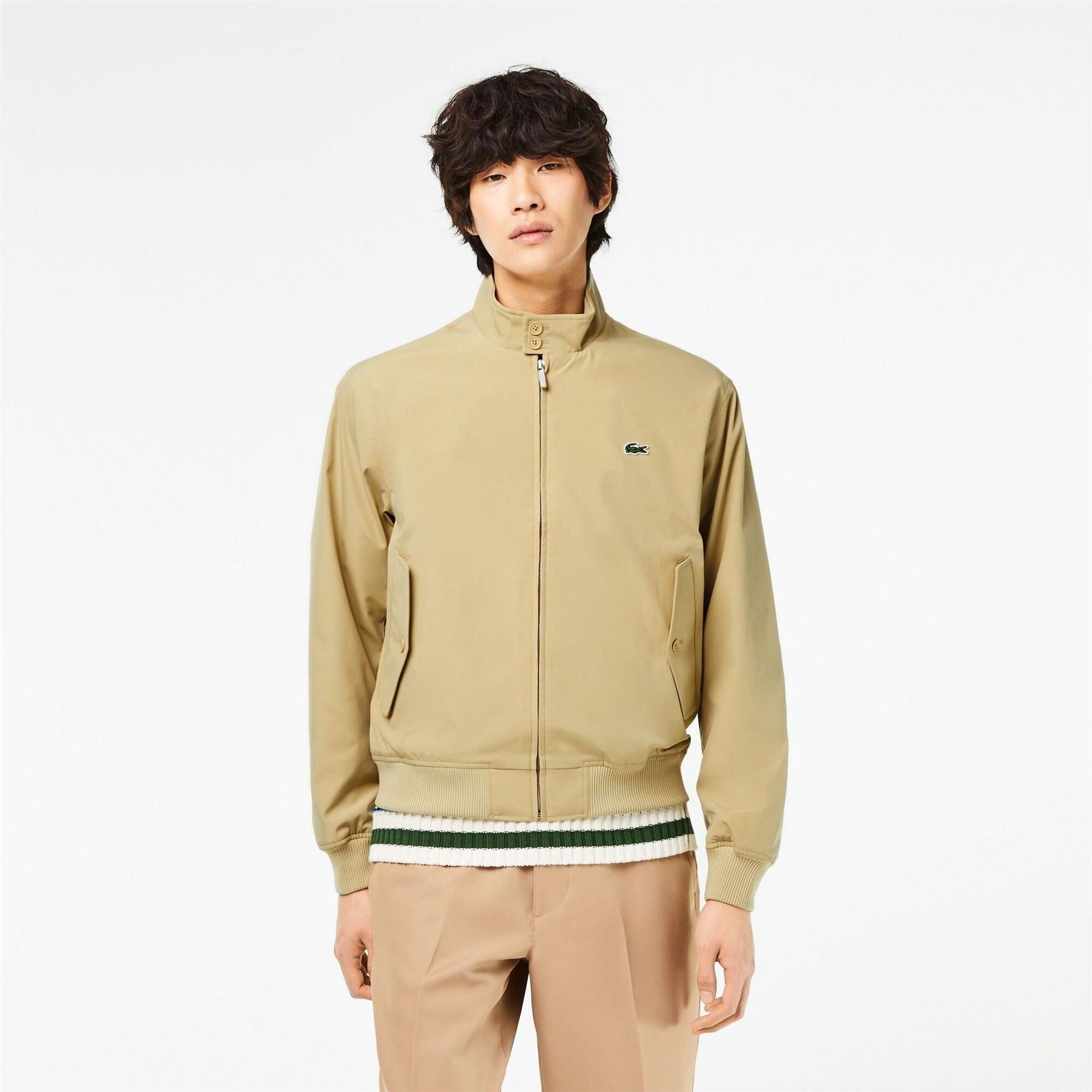 Lacoste Crocodile Print High Neck Field Jacket