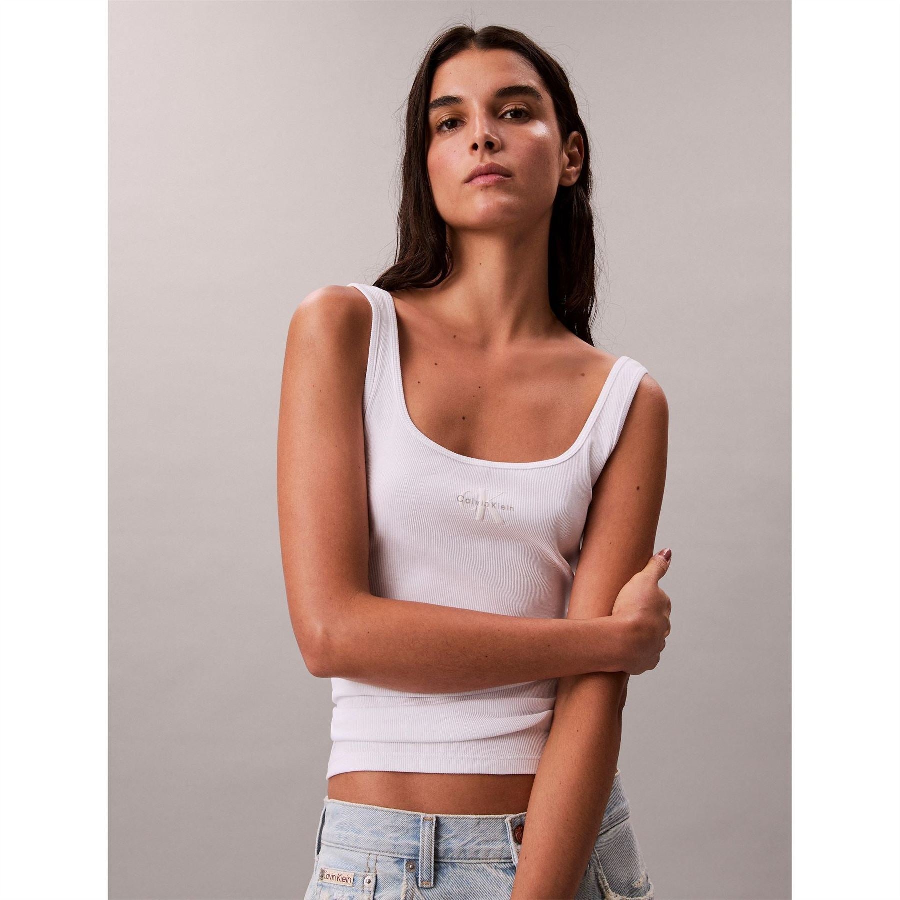 Calvin Klein Jeans Scoop Neck Spaghetti Strap Tank