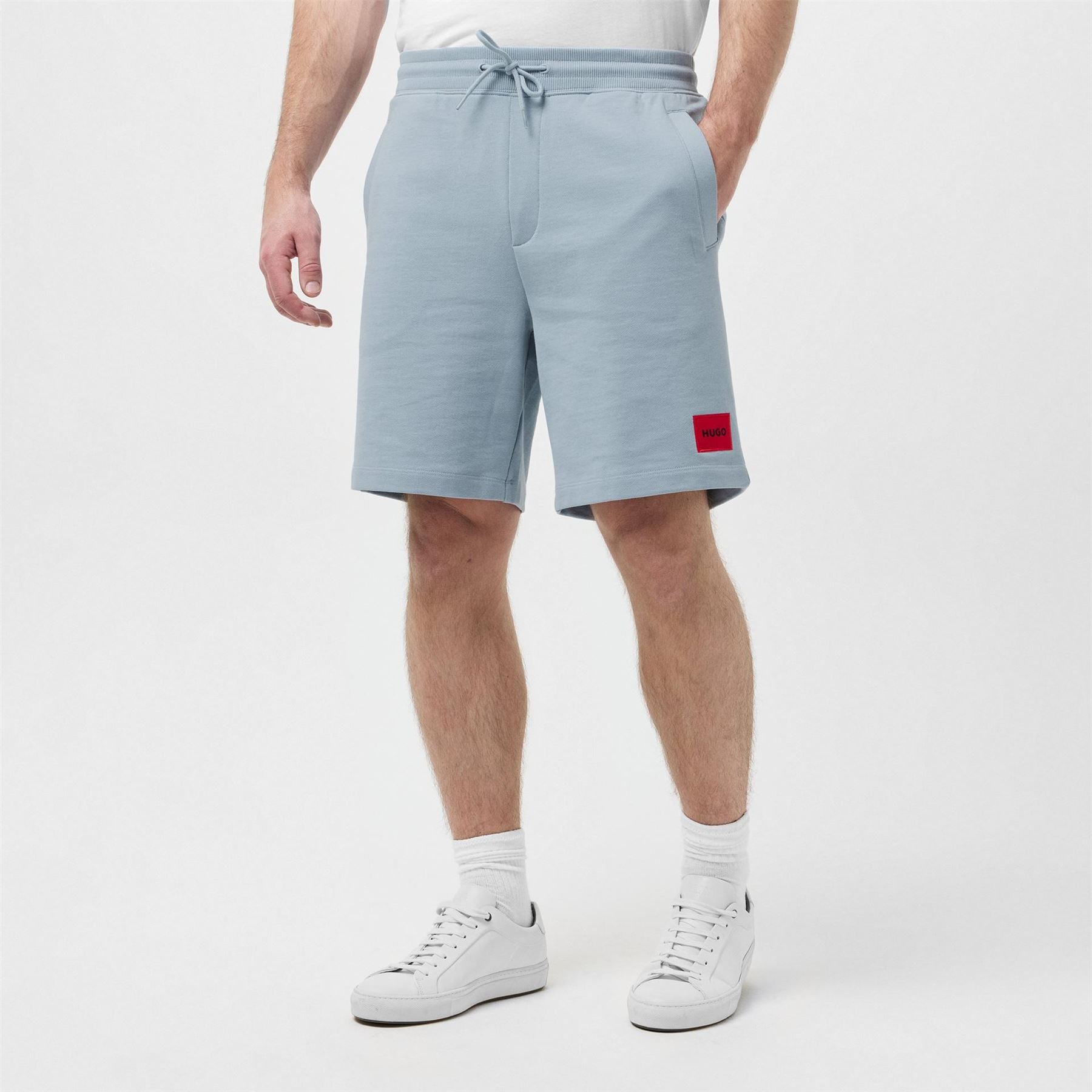 Hugo HUGO Jogger Fleece Shorts with Logo Detail   Soft Cotton Blend Jersey