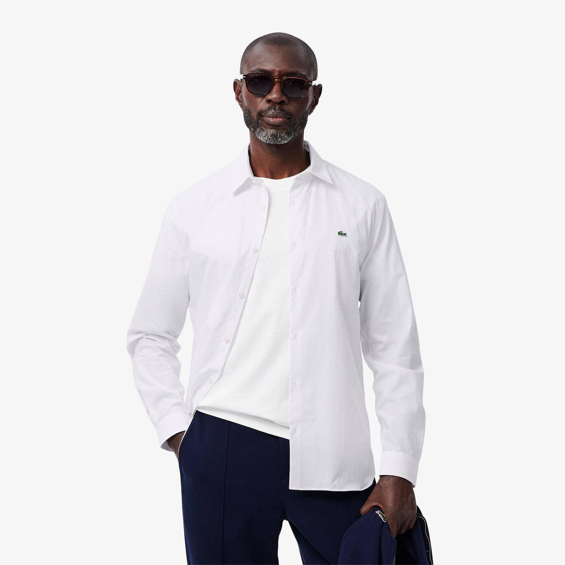 Lacoste Crocodile Print Slim Fit Long Sleeve Cuff Shirt