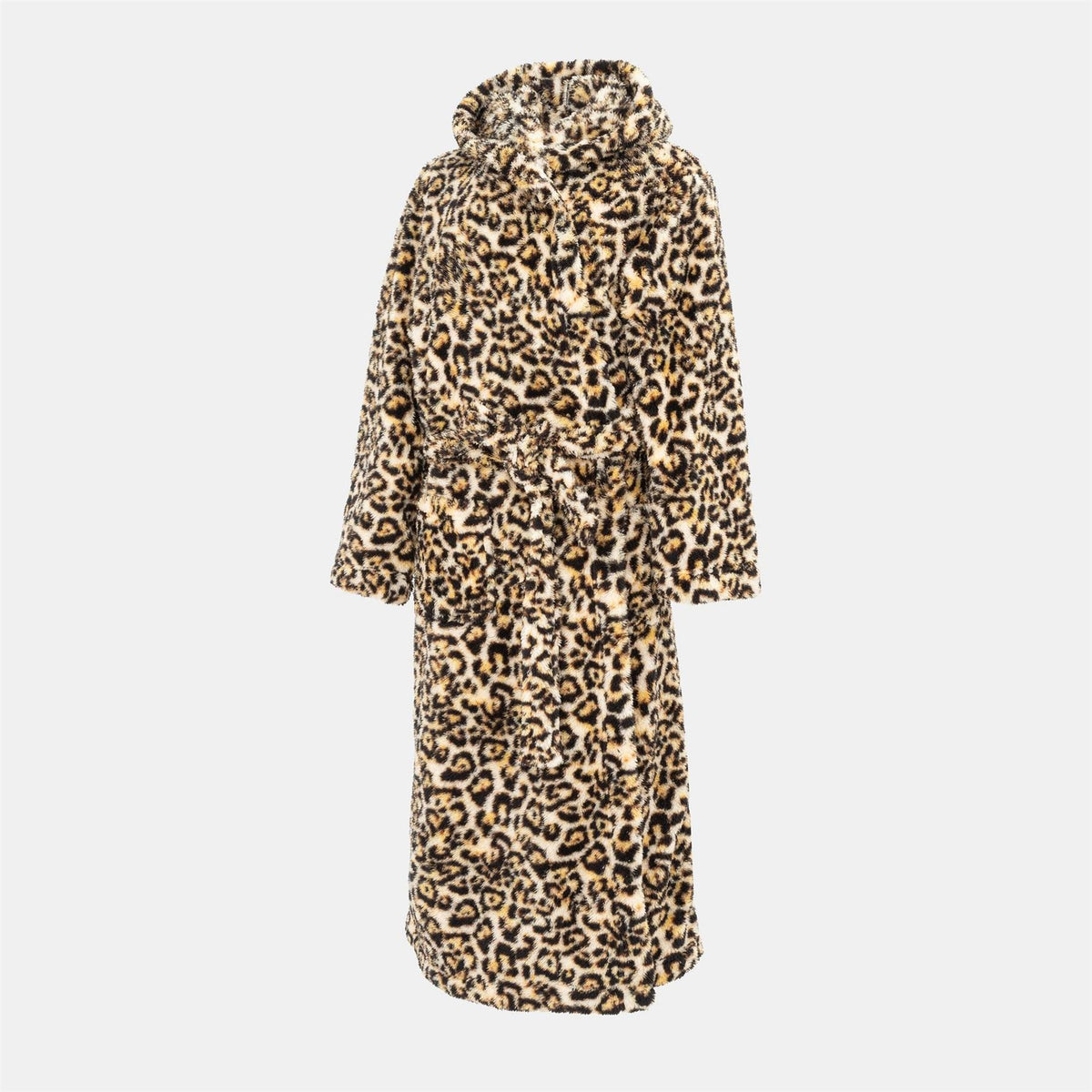 Linea Womens Fleece Robe Leopard Pattern