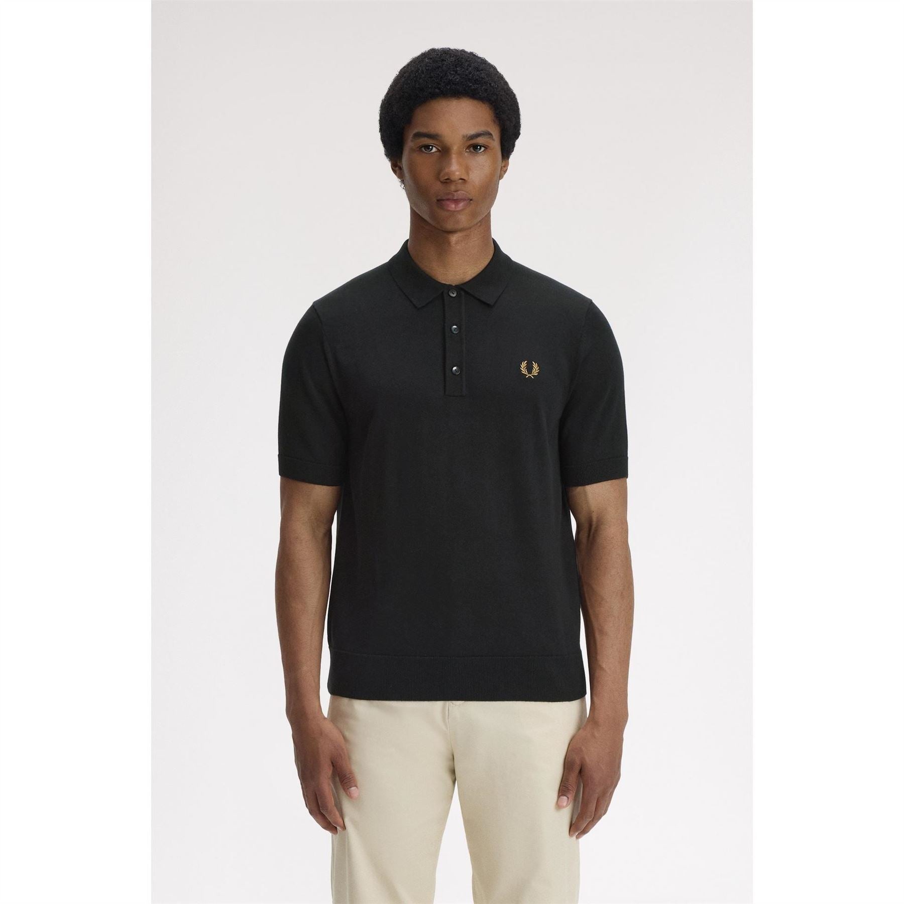 Fred Perry Knitted Short Sleeve Polo Shirt