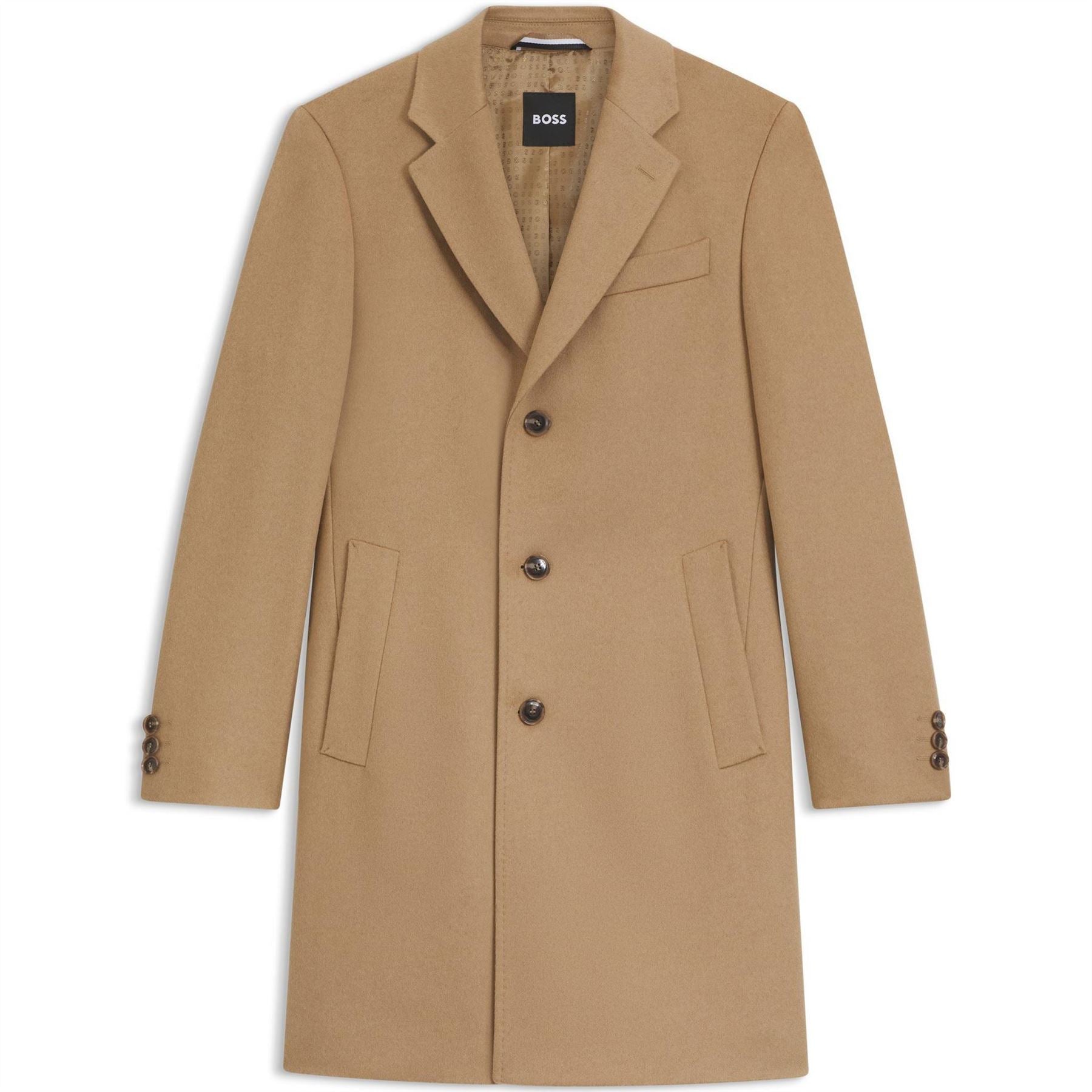 Boss HBB Hyde Black Long Sleeve Lapel Overcoat