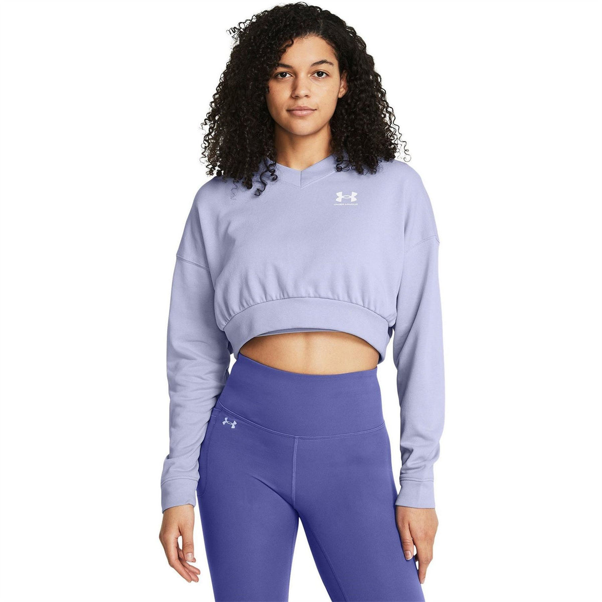 Under Armour Rival Cropped Terry Logo Print Sweatshirt