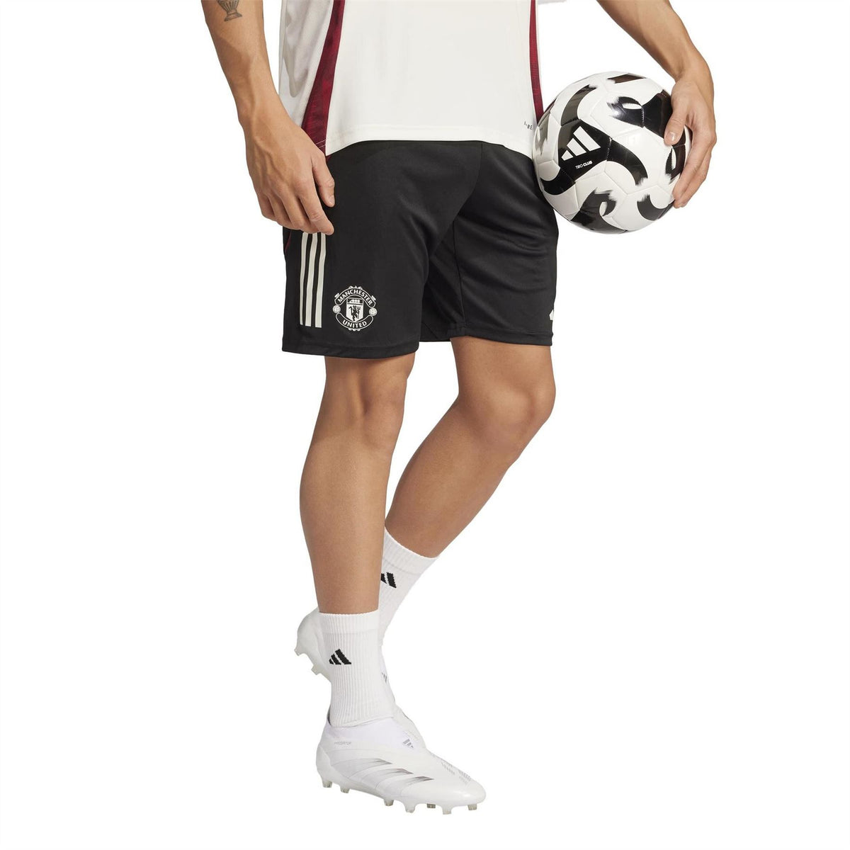 adidas MUFC Solid Patterned Bermuda Shorts