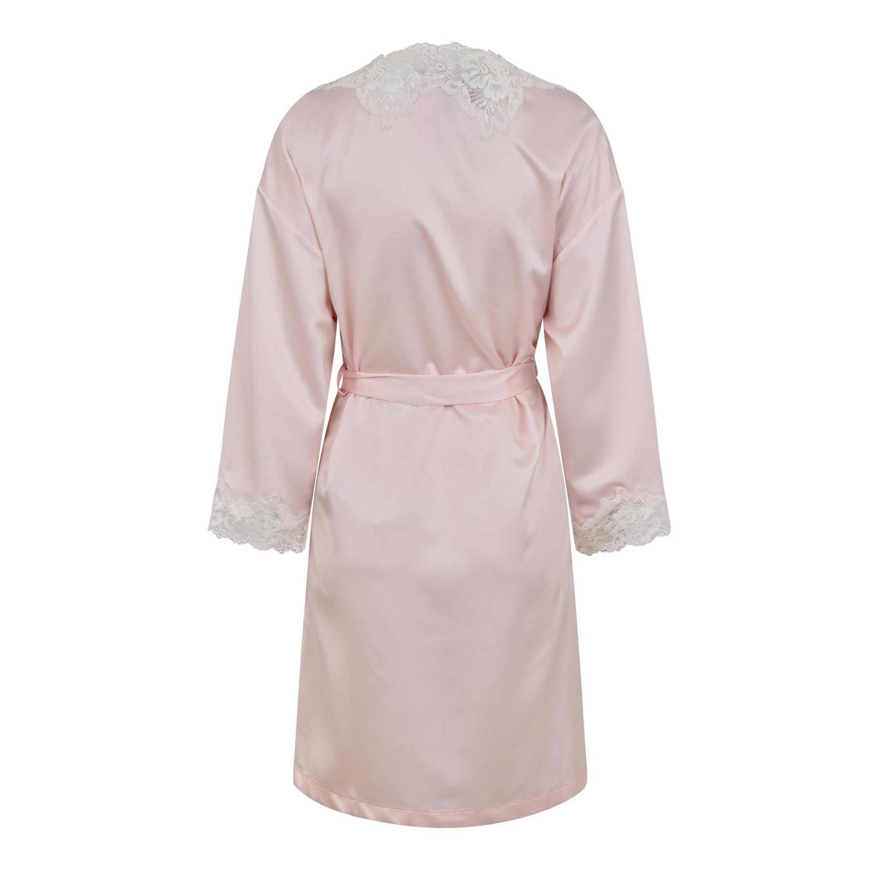 Lauren by Ralph Lauren Lace Trimmed Satin Dressing Gown