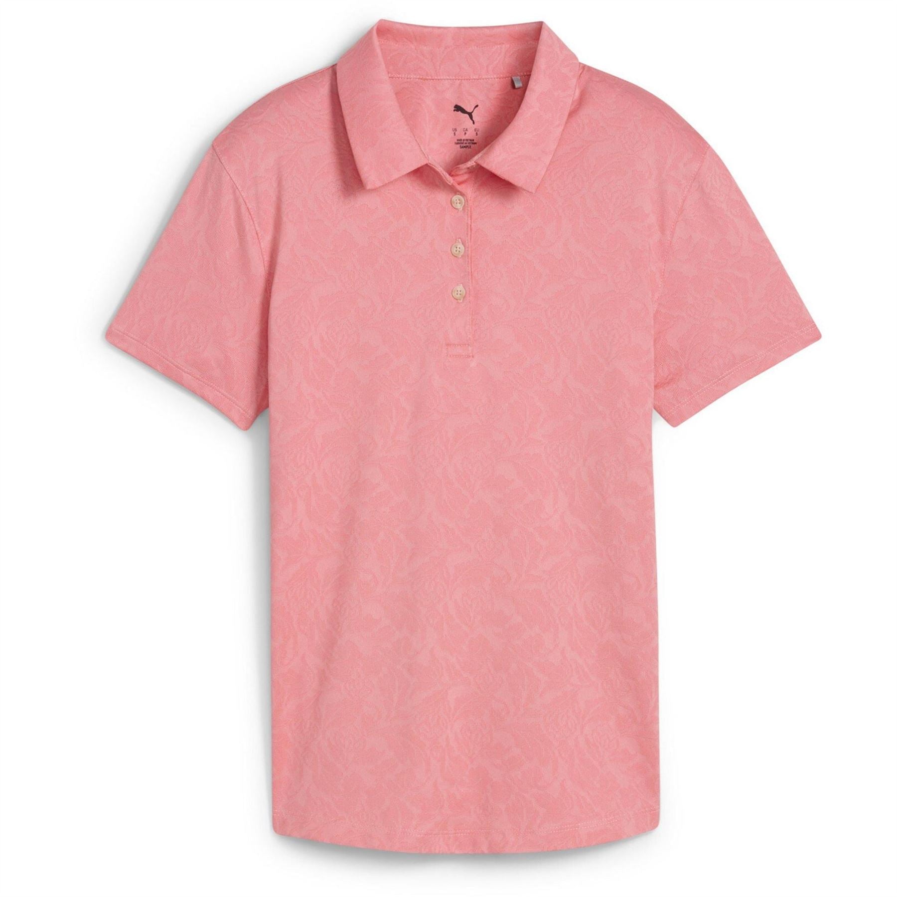 Puma Womens W Mattr Lianas Jacquard Ss Polo Shirt