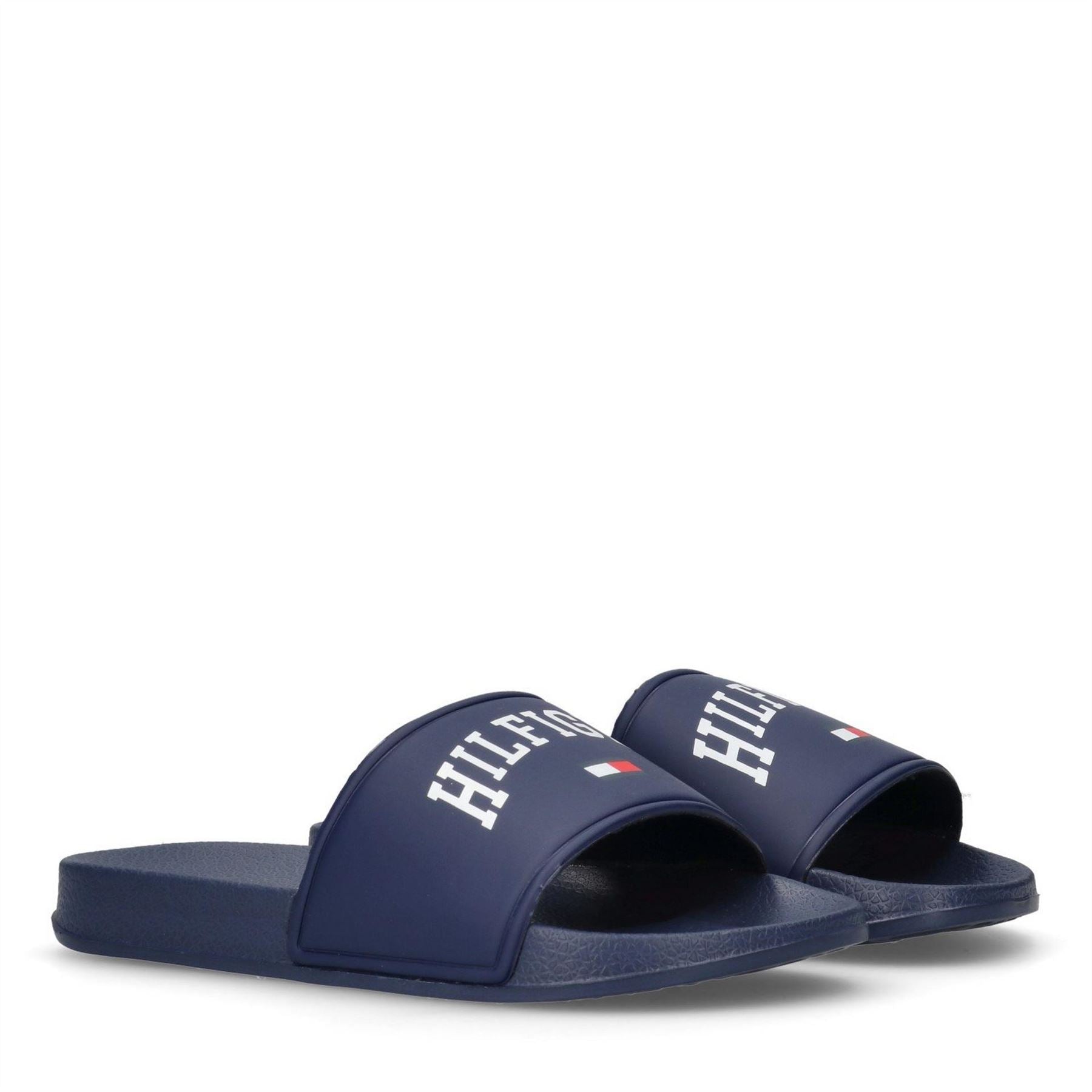 Tommy Hilfiger Junior Slides Open Toe Logo Print Flats