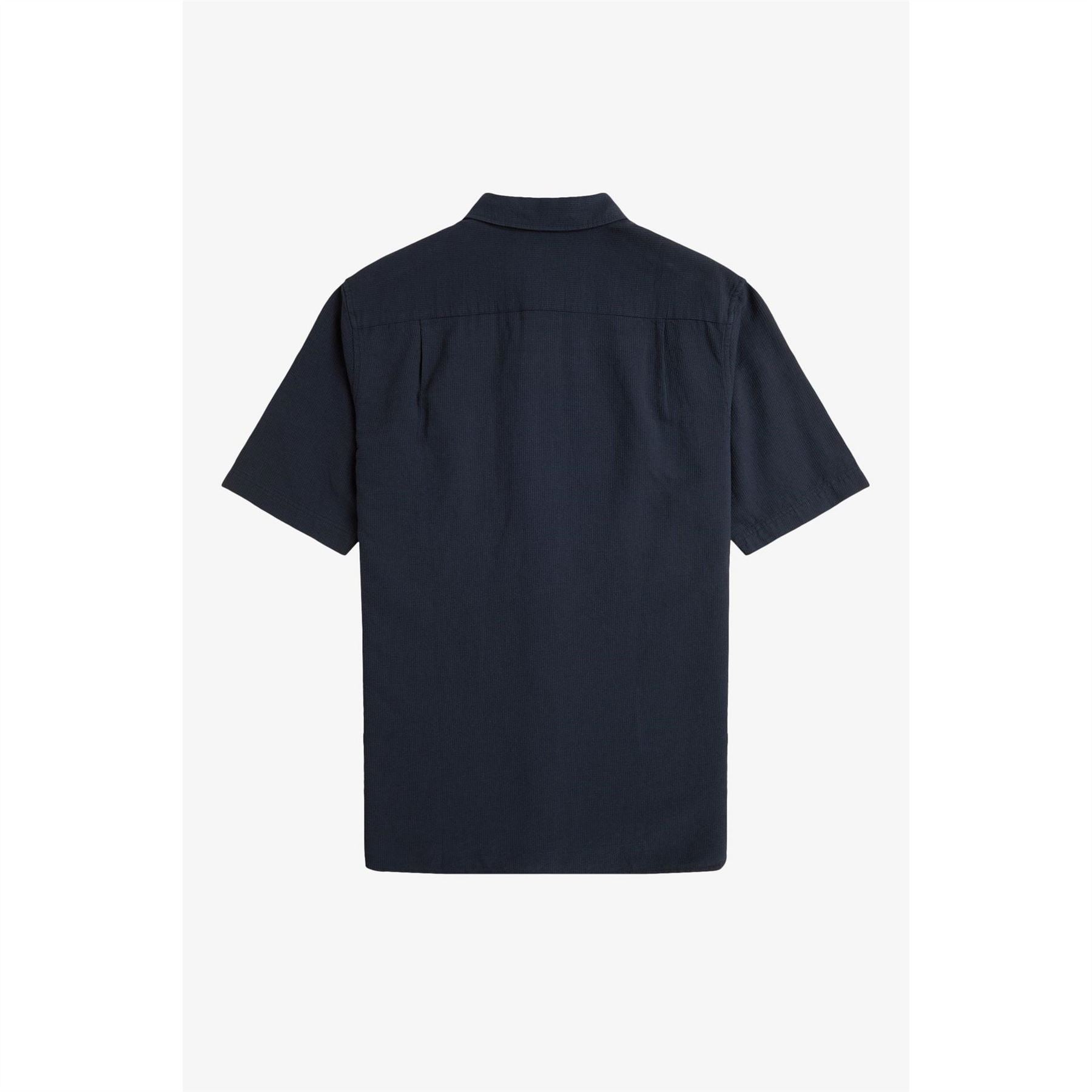 Fred Perry Seersucker Short Sleeve Patterned Shirt