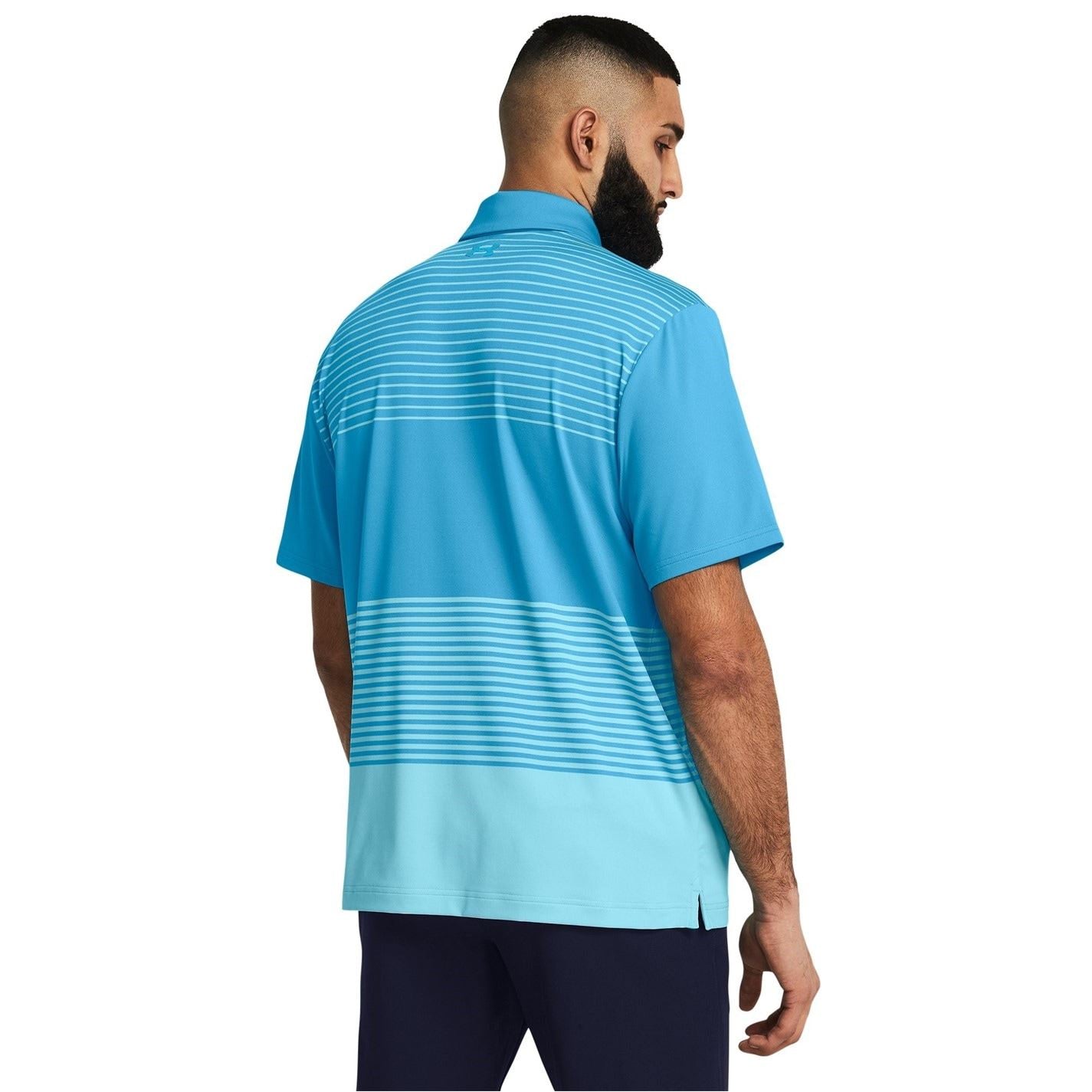 Under Armour Striped Collared Neck Short Sleeve Polo Shirt