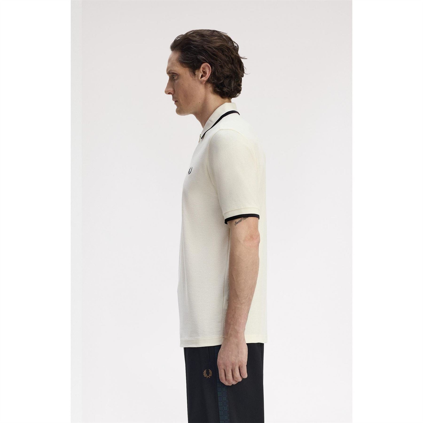 Fred Perry Crepe Zipped Short Sleeve Polo Shirt
