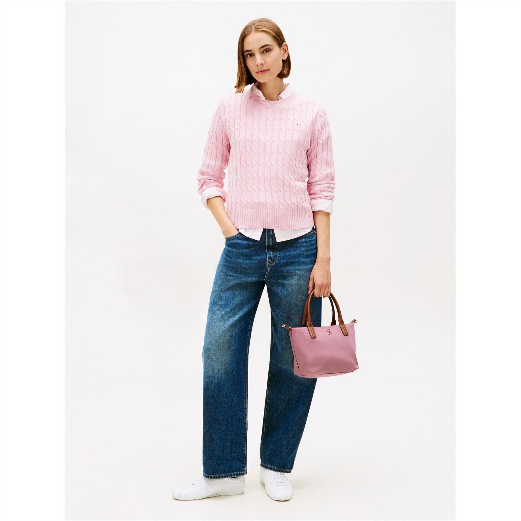 Tommy Hilfiger Popette Mini Trapezoid Tote with Gold Tone Hardware