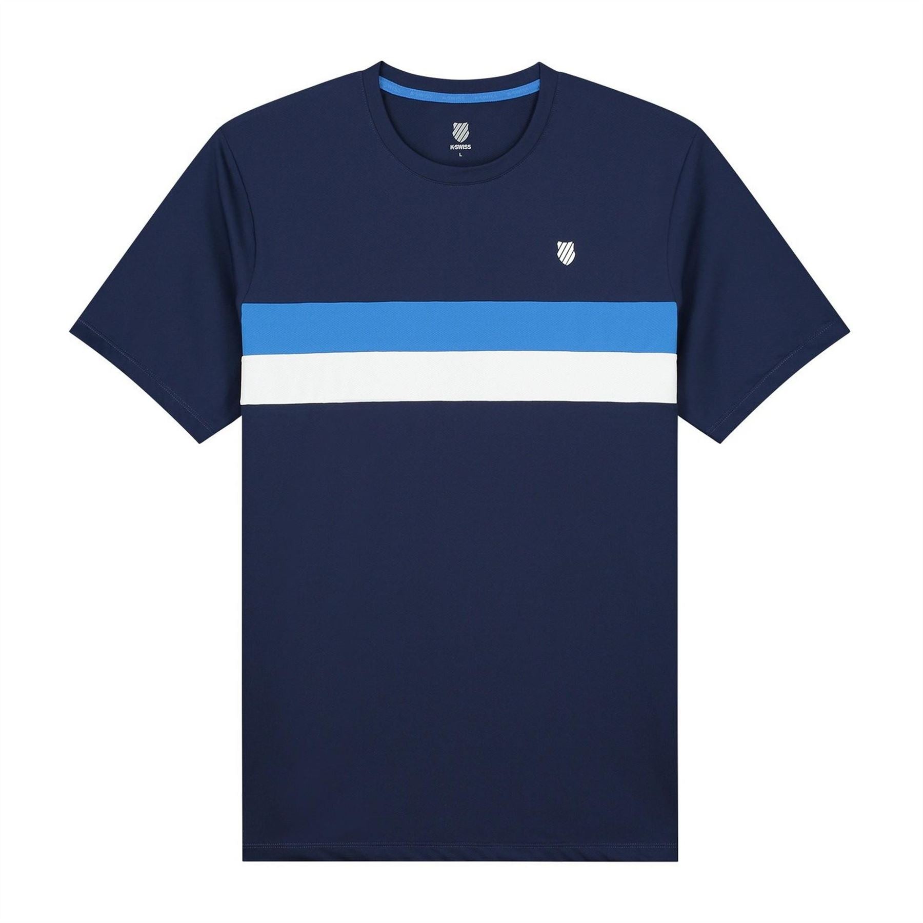 K Swiss Kswiss Core Team Striped Crew Performance T-Shirt