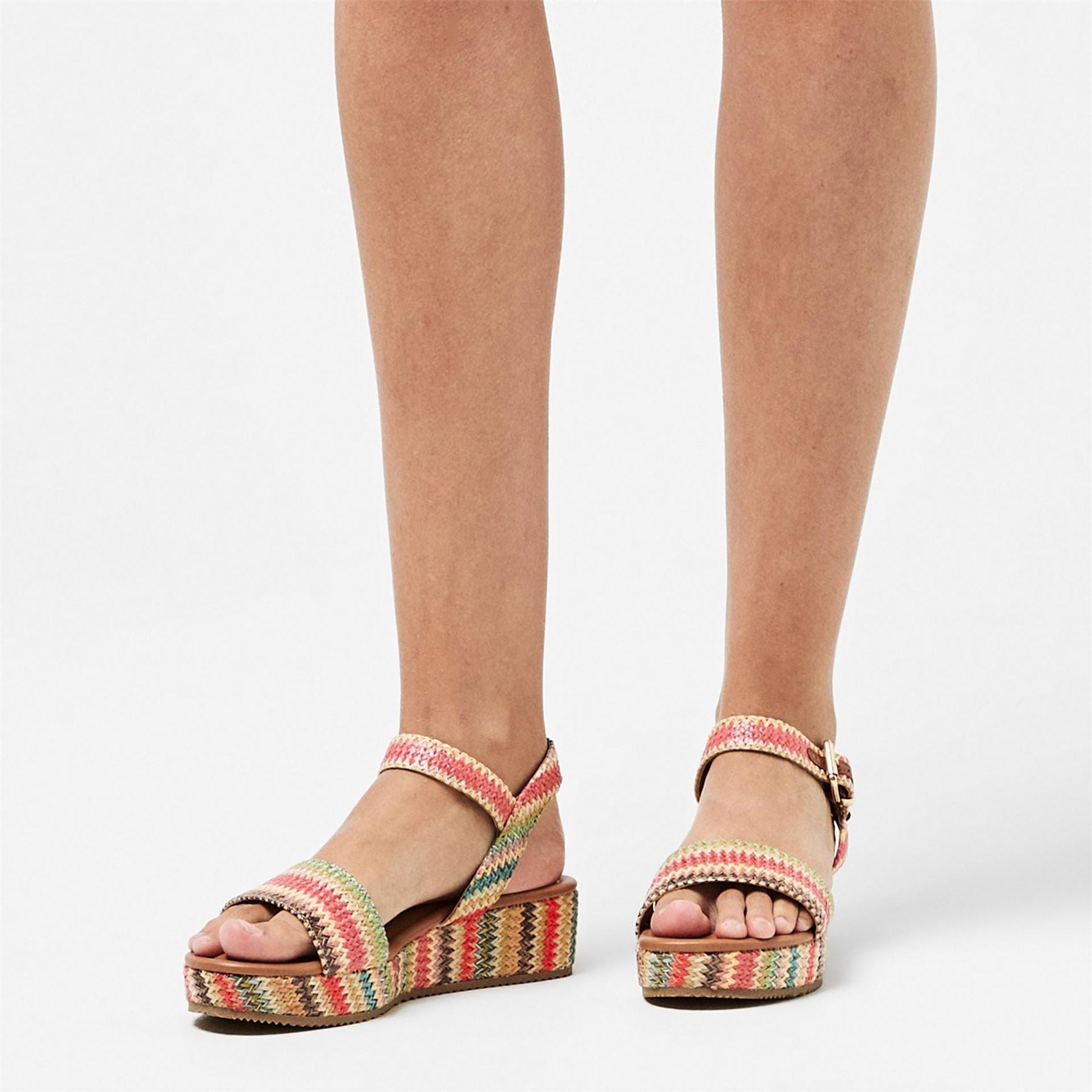 Dune London Chevron Open Toe Flatform Sandals