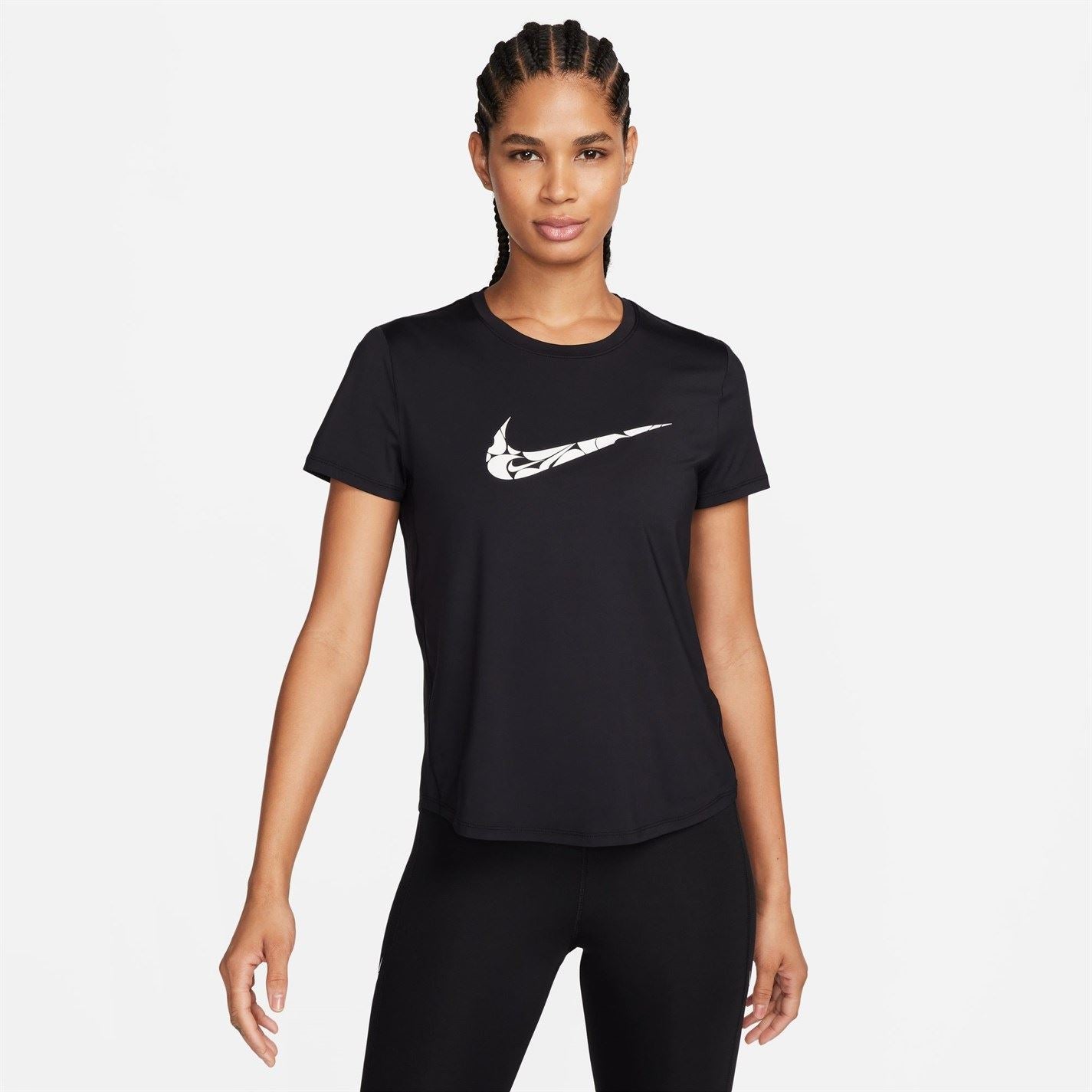 Nike Womens One Swoosh Dri Fit Short Sleeve Running Top