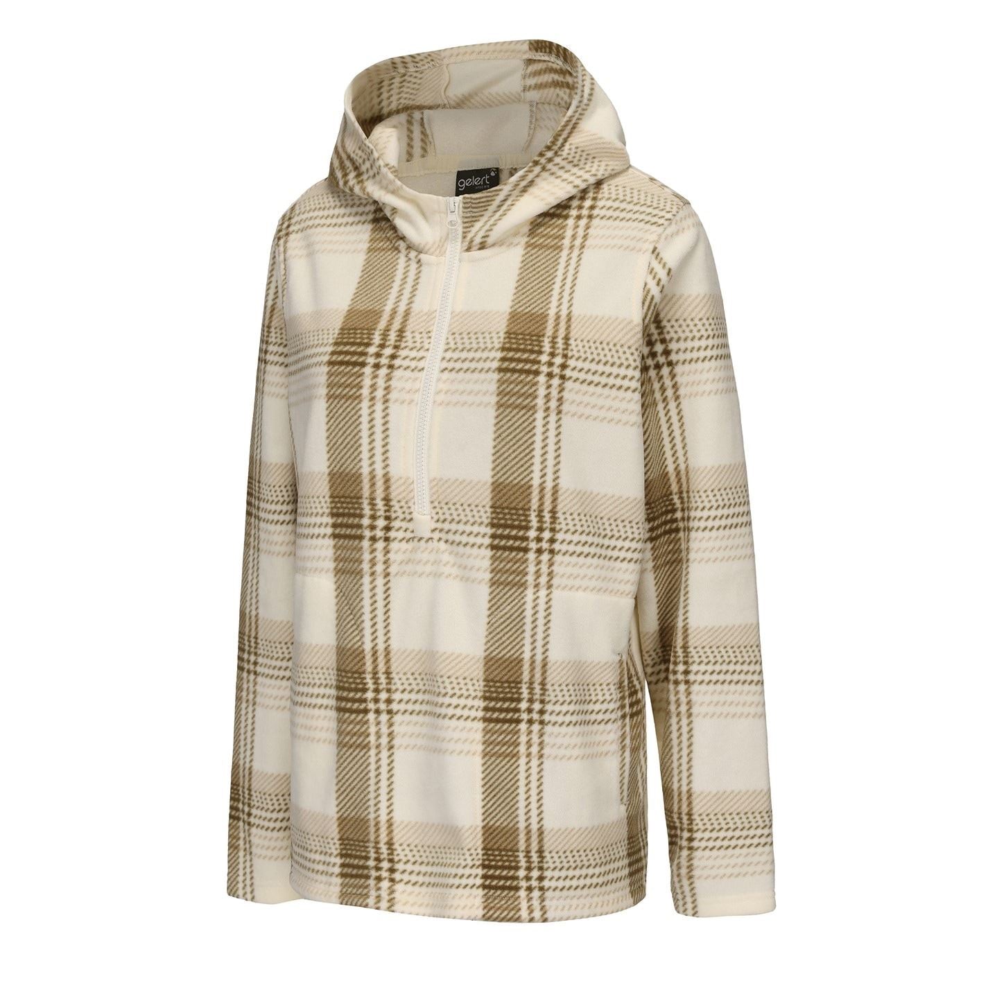 Gelert Womens Quarter Zip Hooded Fleece Top