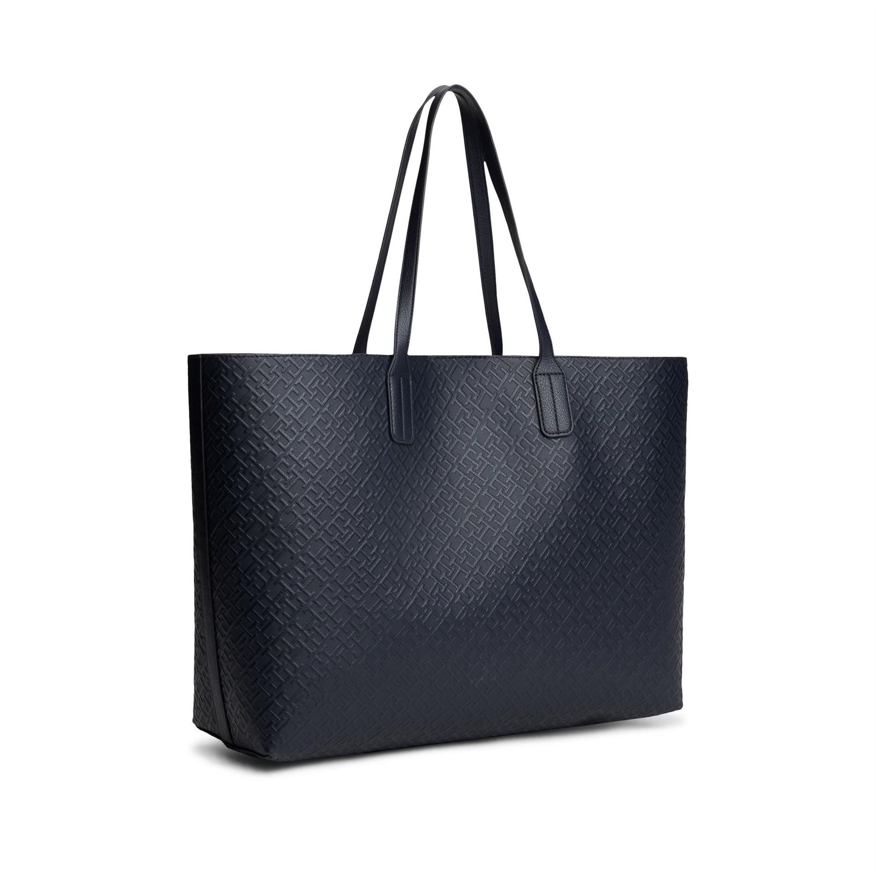 Tommy Hilfiger Solid Patterned Icon Tote with Gold Tone Hardware