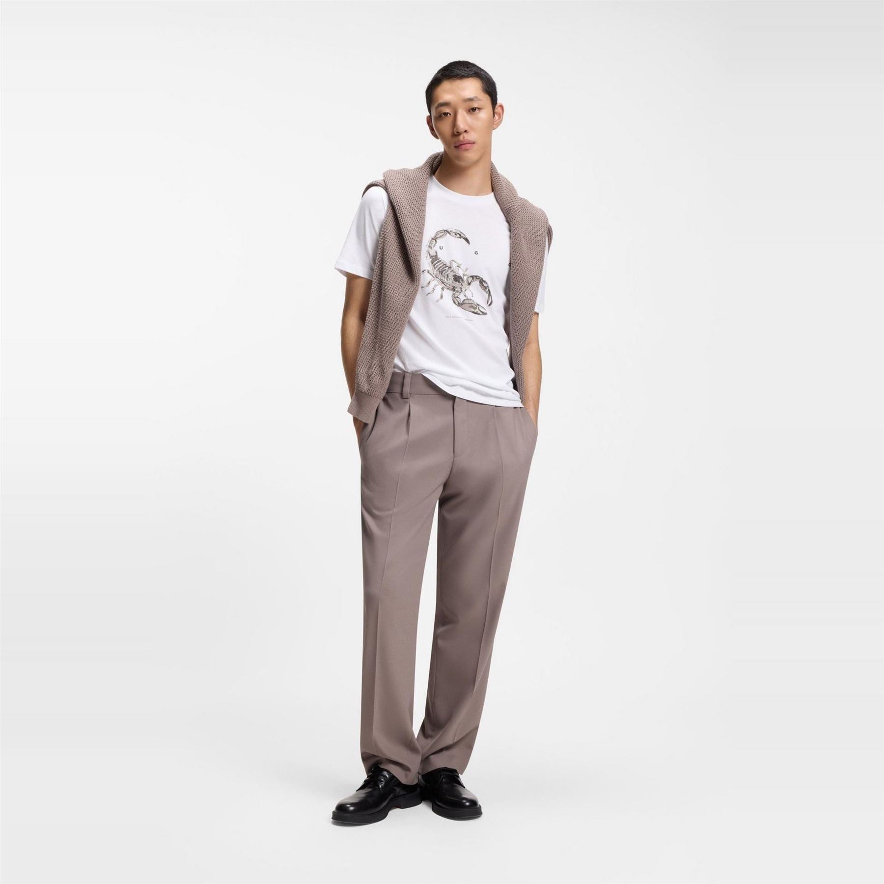 Hugo Cotton Jersey T-Shirt With Spaced Out Logo
