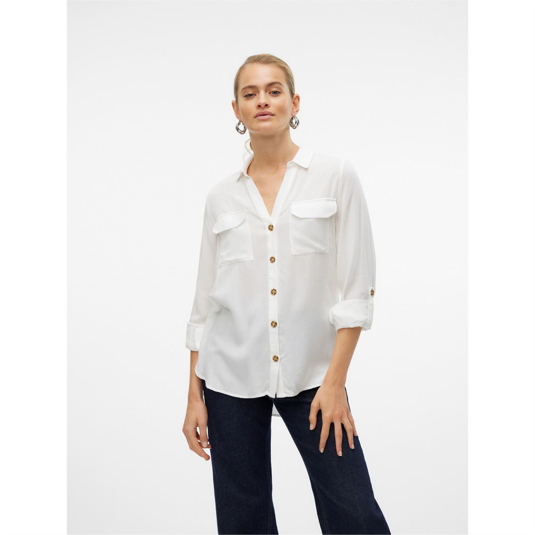 Vero Moda Bumpy Regular Fit V-Neck Long Sleeve Shirt
