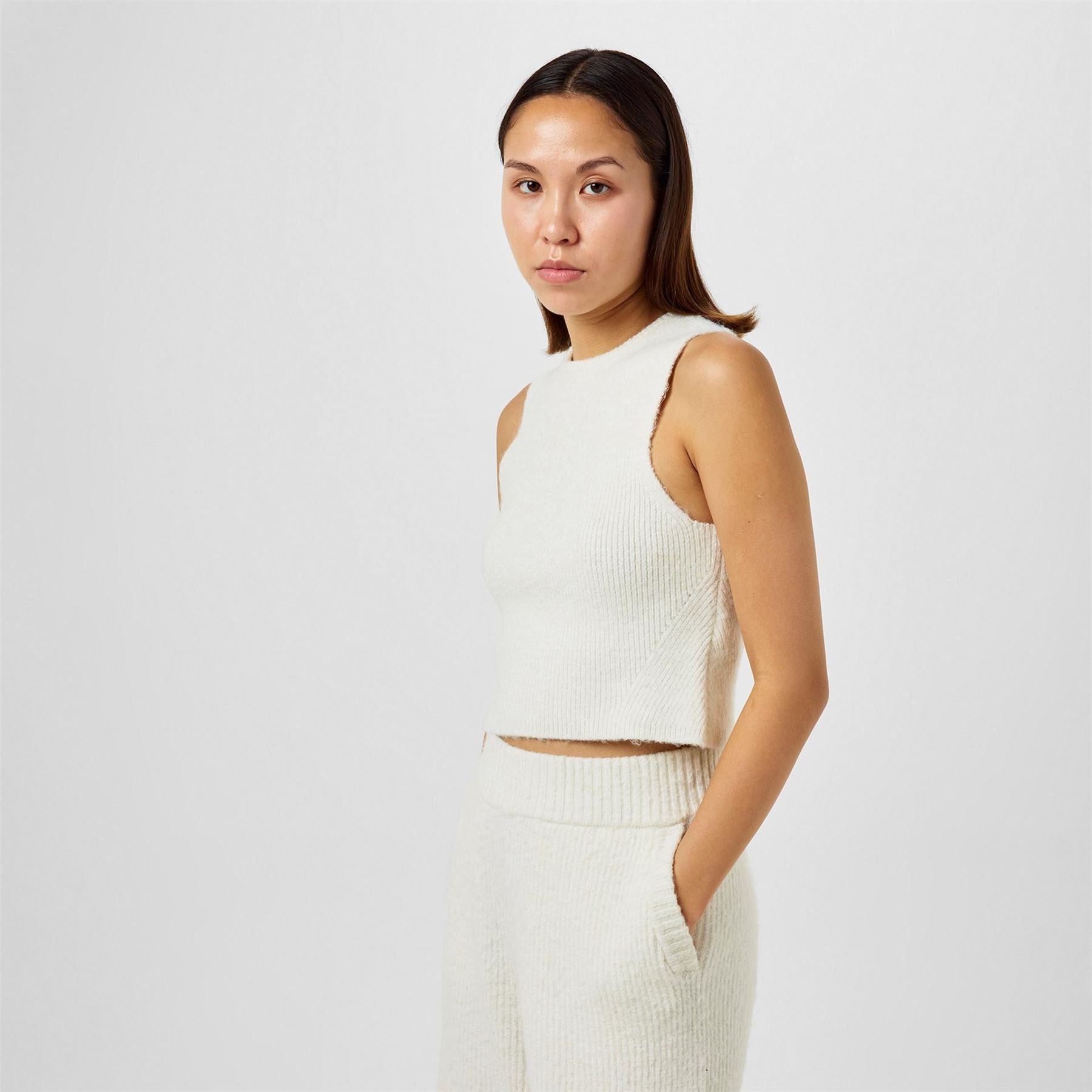 Jack Wills Knitted Cropped Crew Neck Tank