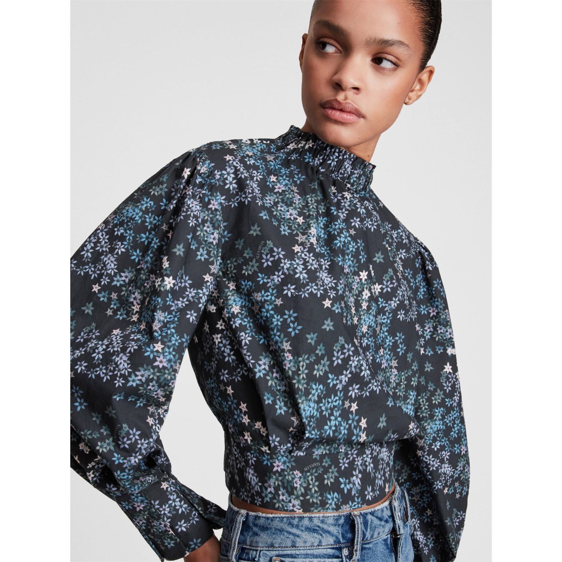 AllSaints Luna Asgard Short Sleeve Casual Blouse