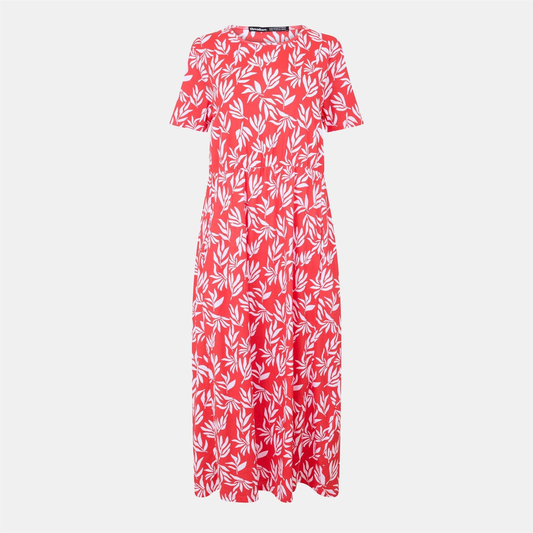 Threadbare Danni Crew Neck Short Sleeve Midi Dress