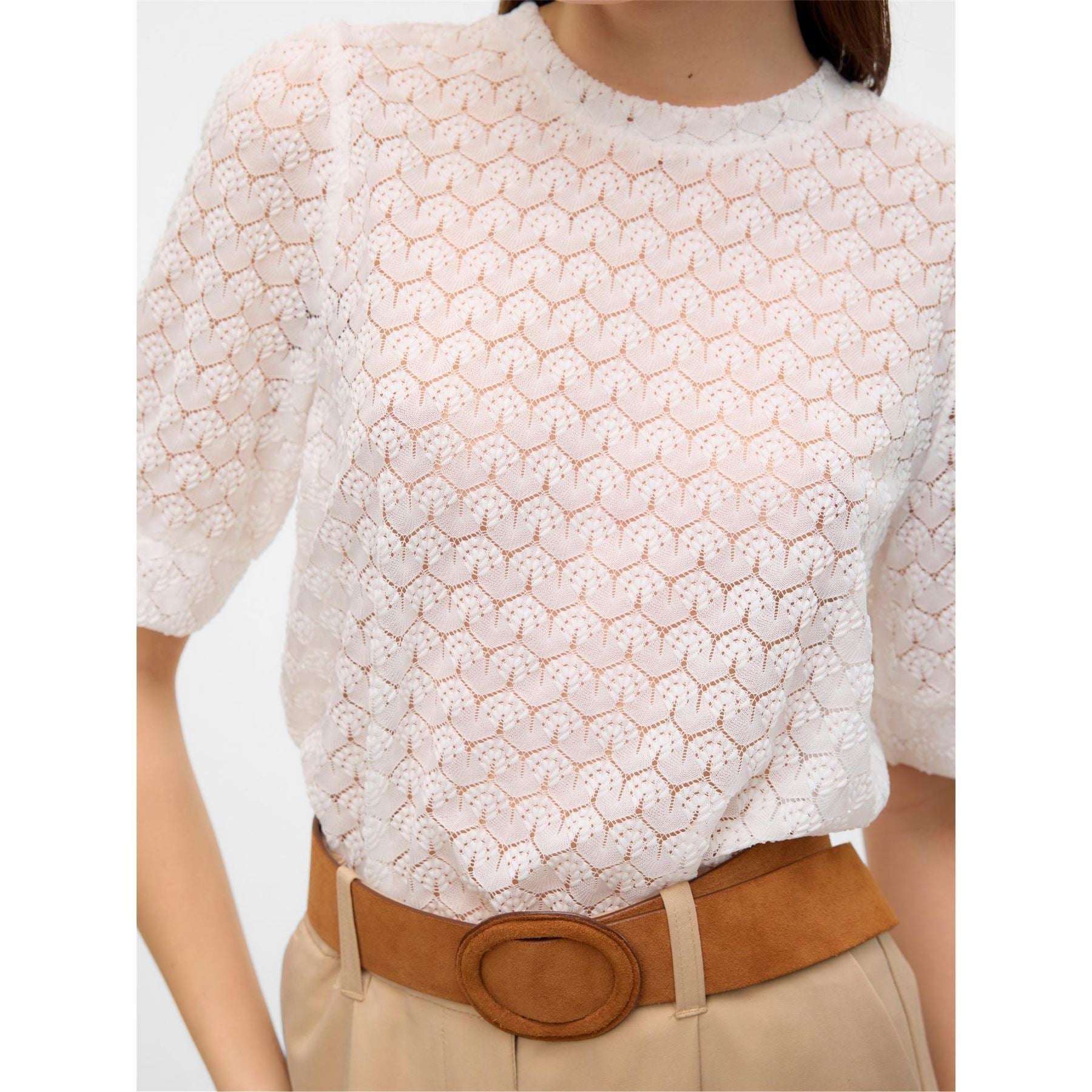 Vero Moda Crew Neck Regular Fit Long Sleeve Blouse