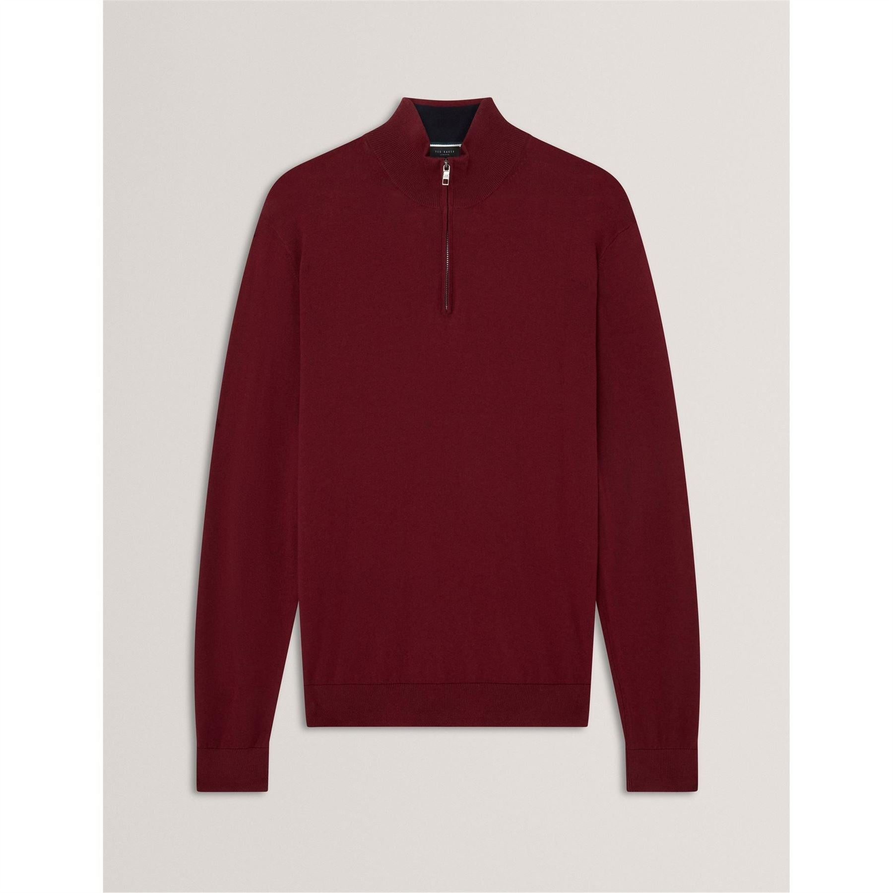 Ted Baker Merino Zip Neck Long Sleeve Raglan Sweater
