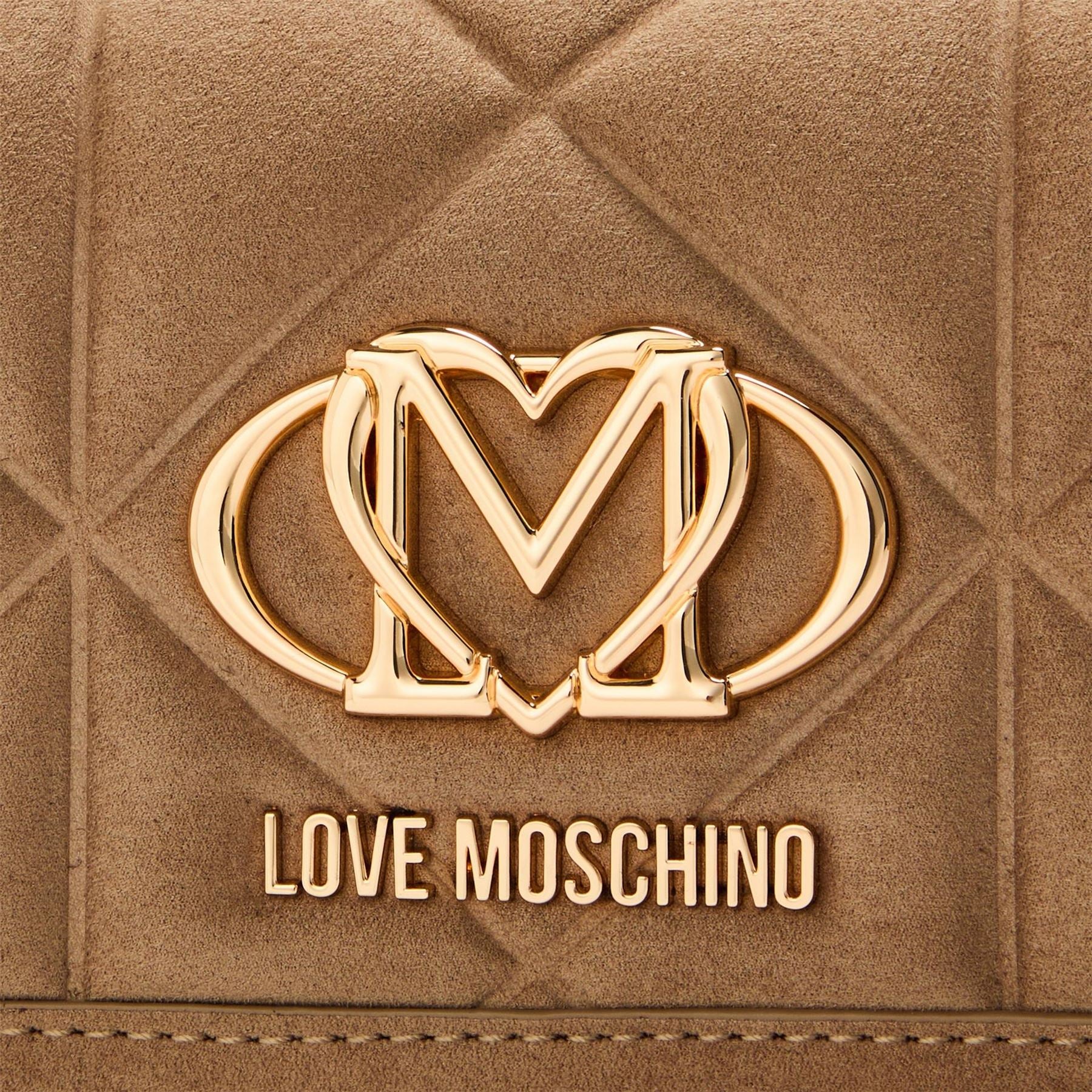 Love Moschino Geometric Patterned Quilt Wallet on Chain Clutch