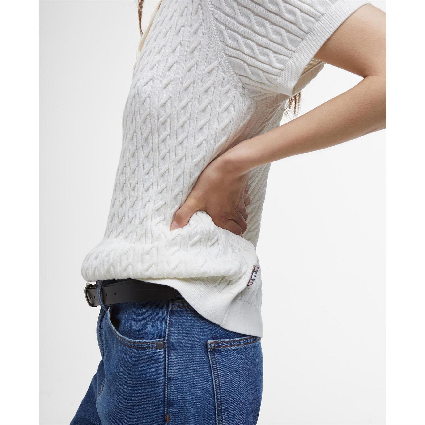 Barbour  Short Sleeve Polo Neck Jumper