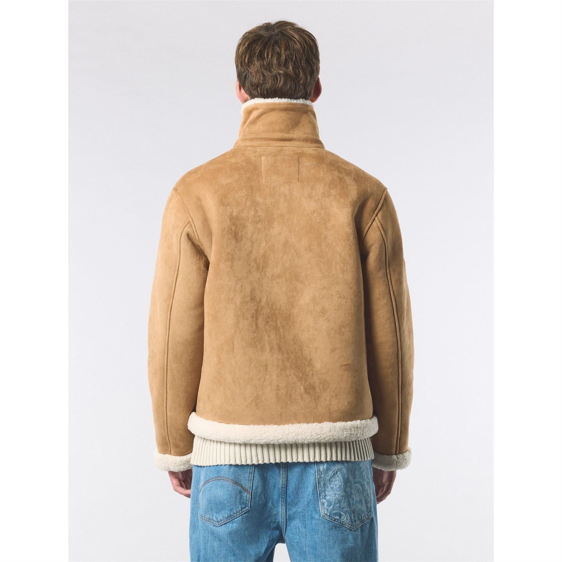 Pretty Green Ashcroft Flight Insulating Aviation Inspired Shearling Jacket