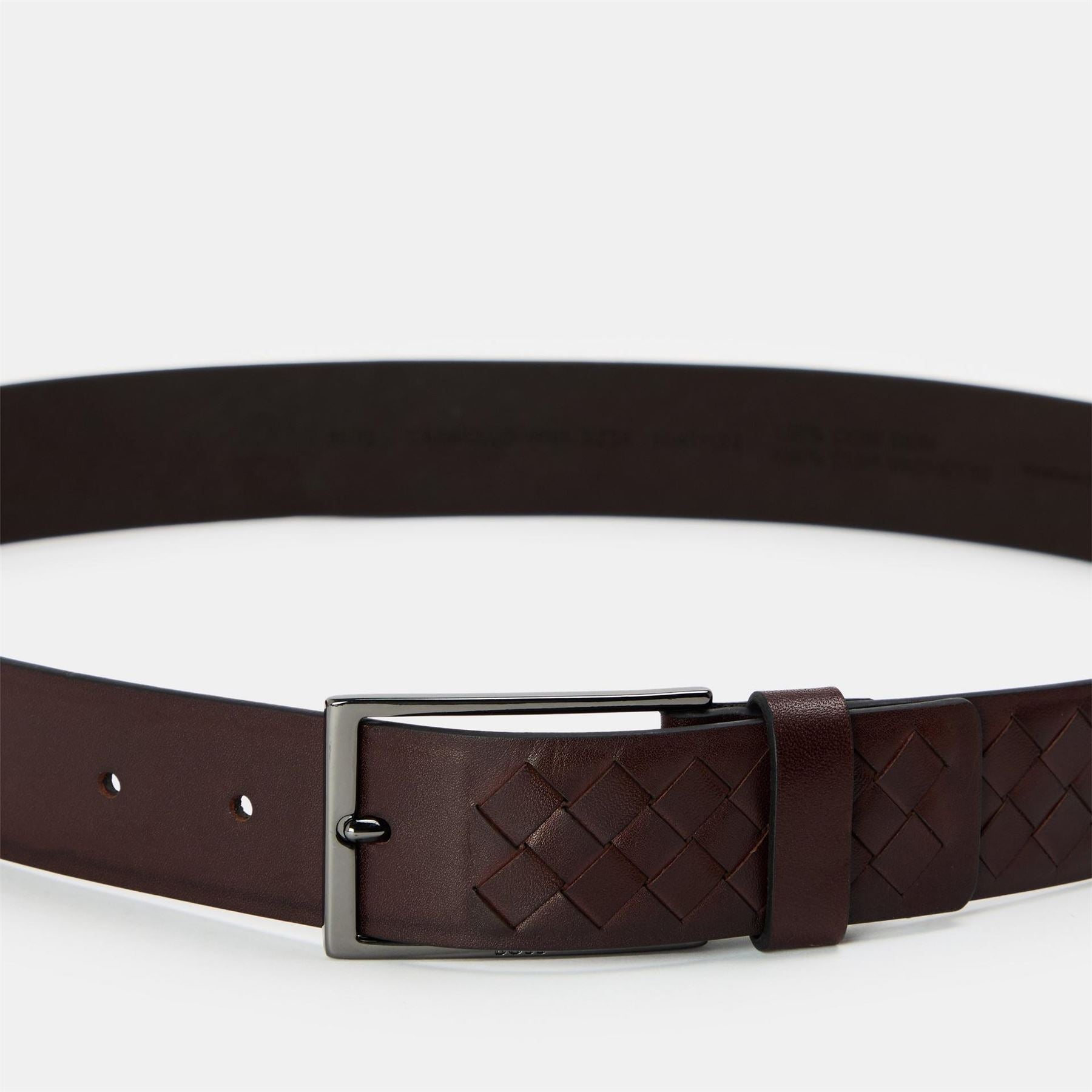 Boss Braided Leather Belt with Metal Buckle