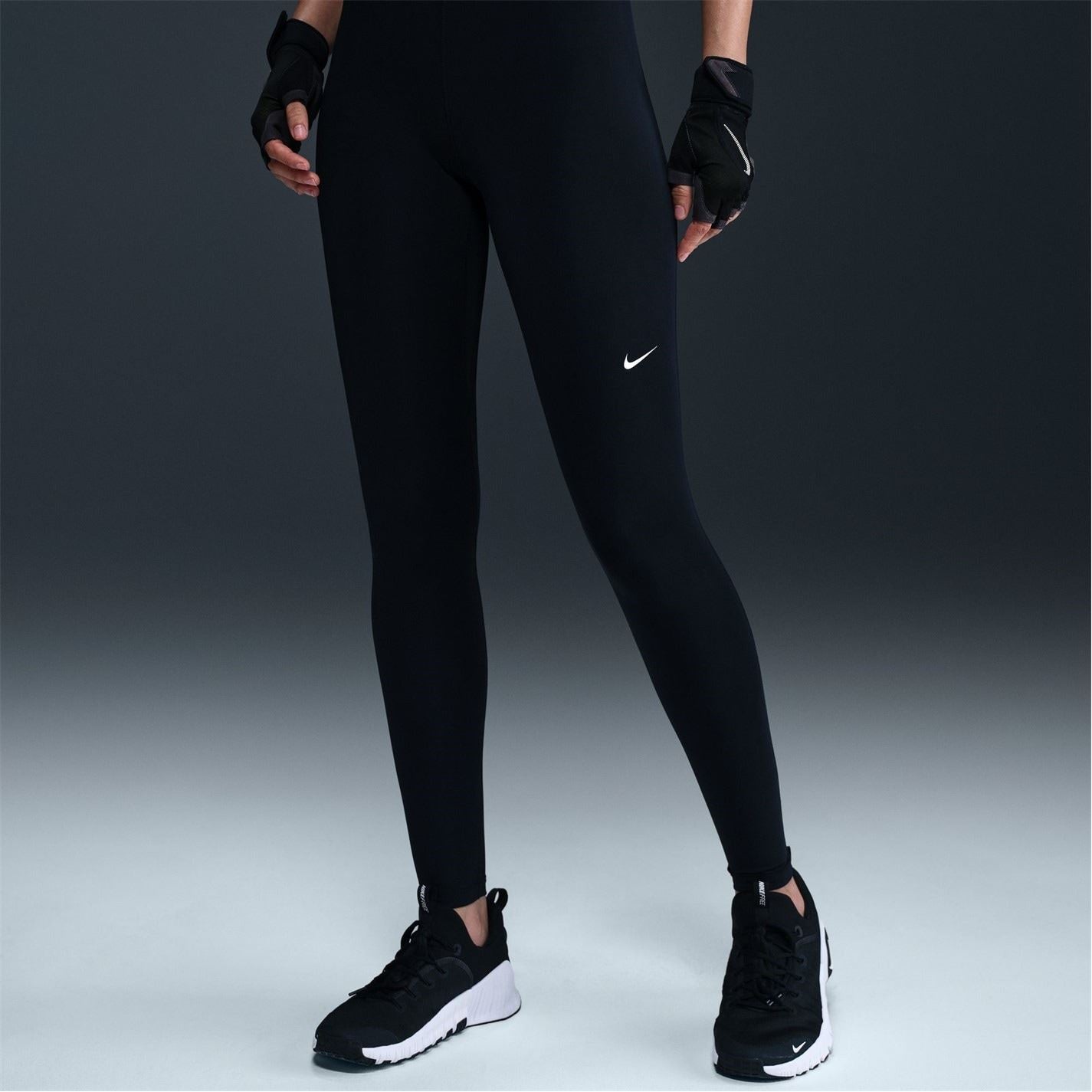 Nike Womens Pro Mid Rise Mesh Panelled Leggings