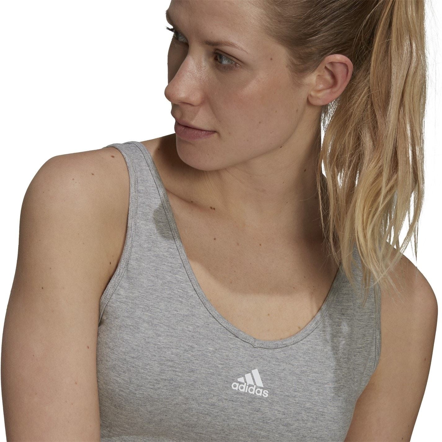 adidas 3 Stripes Crop Top With Removable Pads