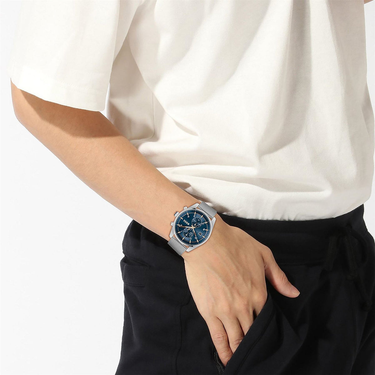 Boss Skytraveller 44mm Chronograph Water Resistant Analogue Quartz Watch