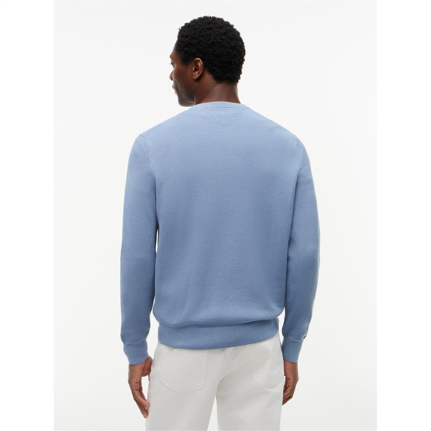 Tommy Hilfiger Crew Neck Ribbed Collar Long Sleeve Sweater