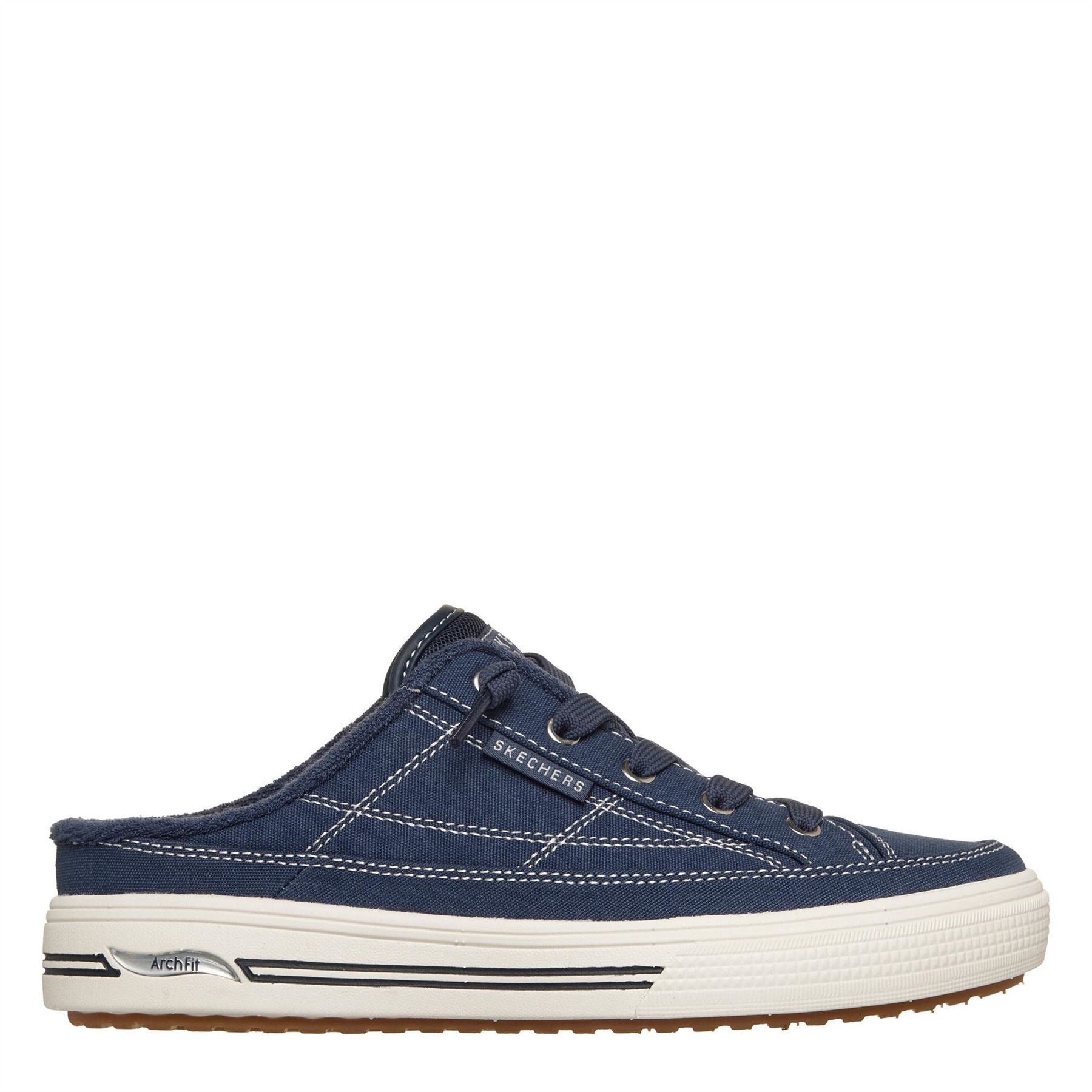 Skechers Arch Fit Sneakers Lace Up Stitched Toe Mules