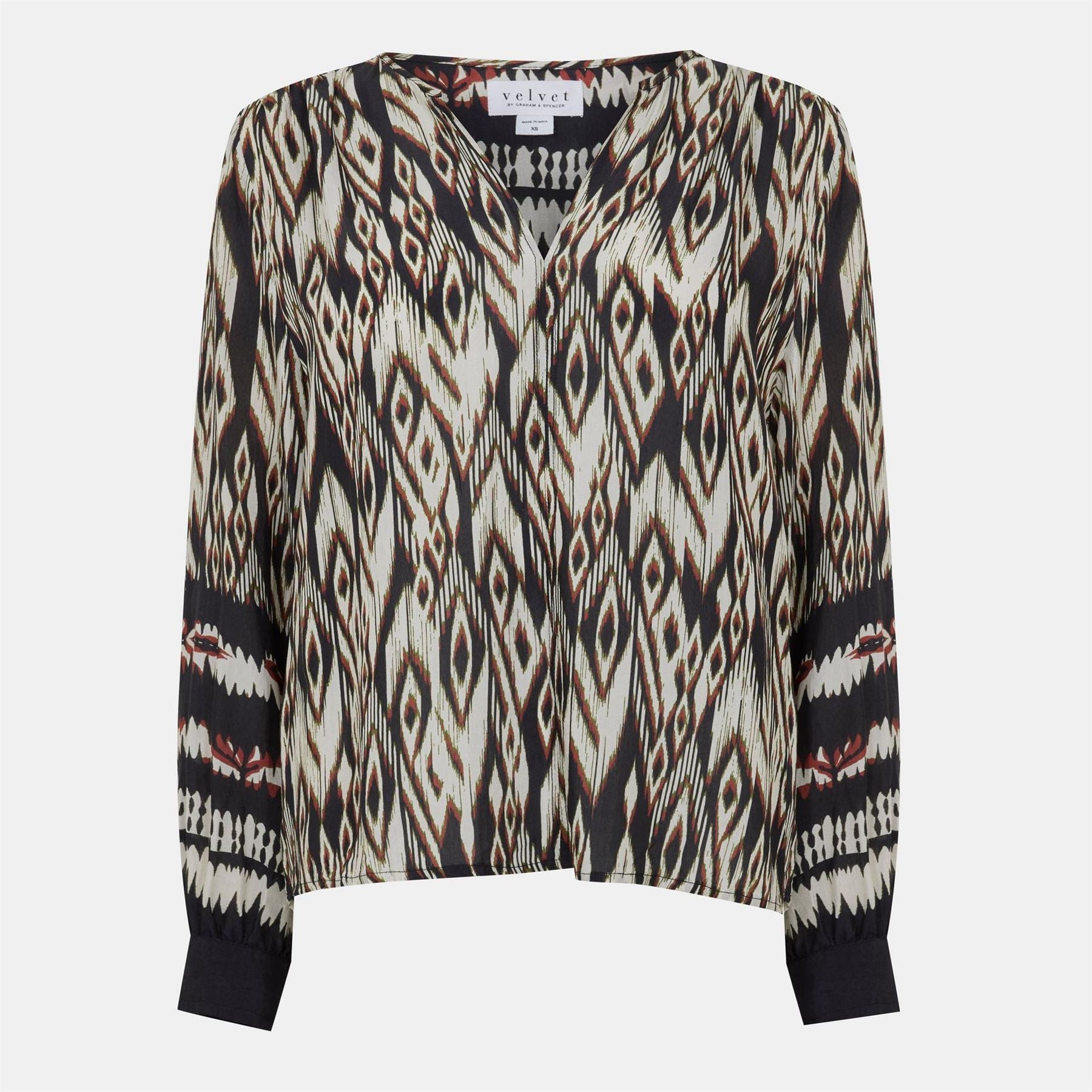Velvet by Graham and Spencer Regular Fit V-Neck Long Sleeve Blouse