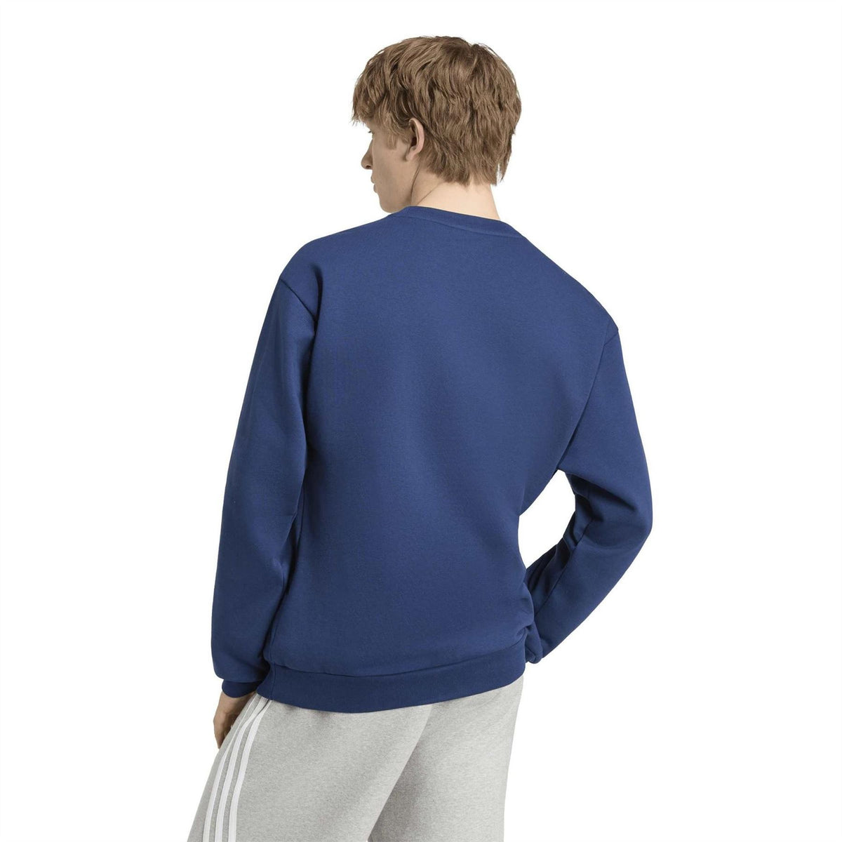 adidas Mens Essentials Crew 3 Stripes Pullover Sweatshirt