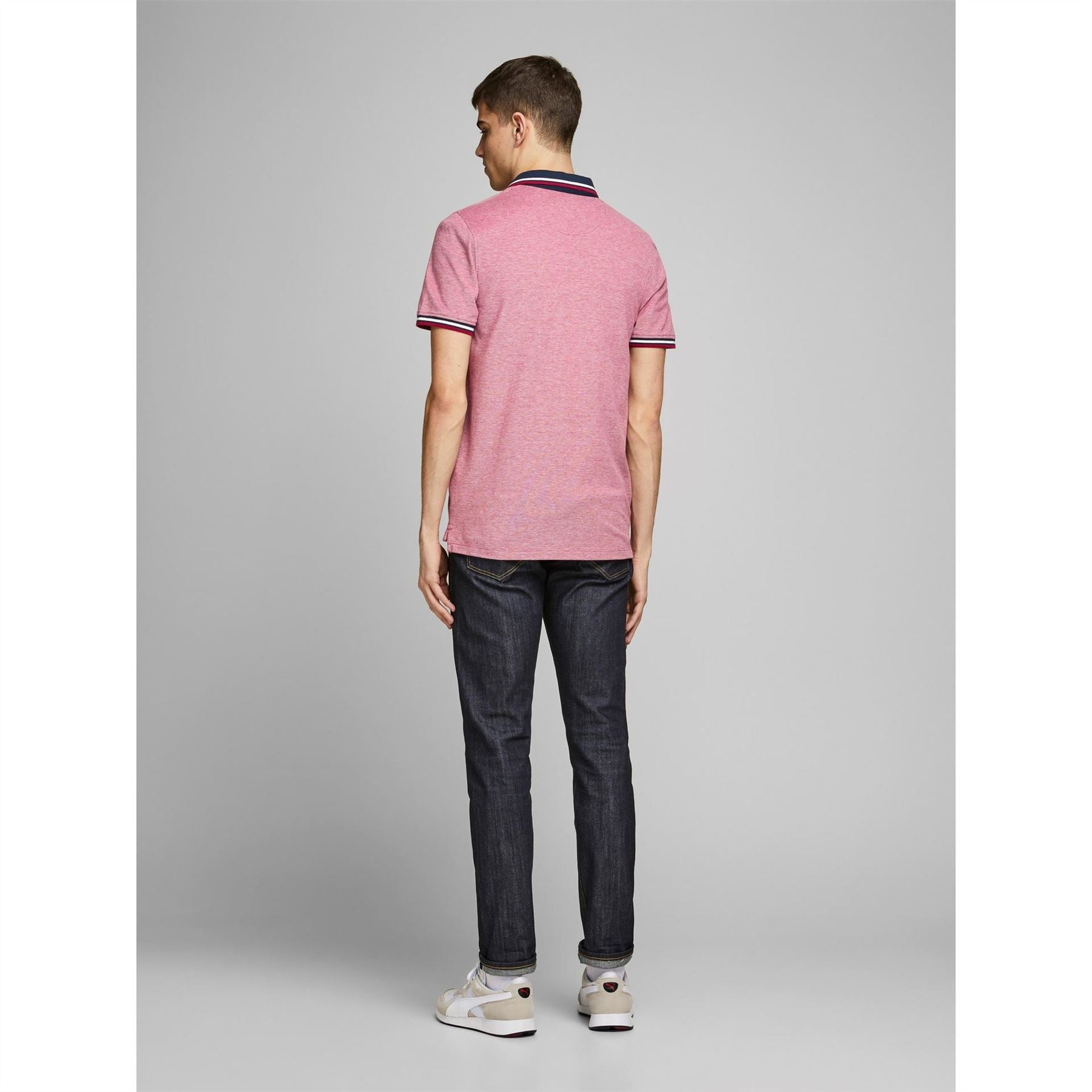 Jack and Jones Paulos Tipped Pique Short Sleeve Polo Shirt