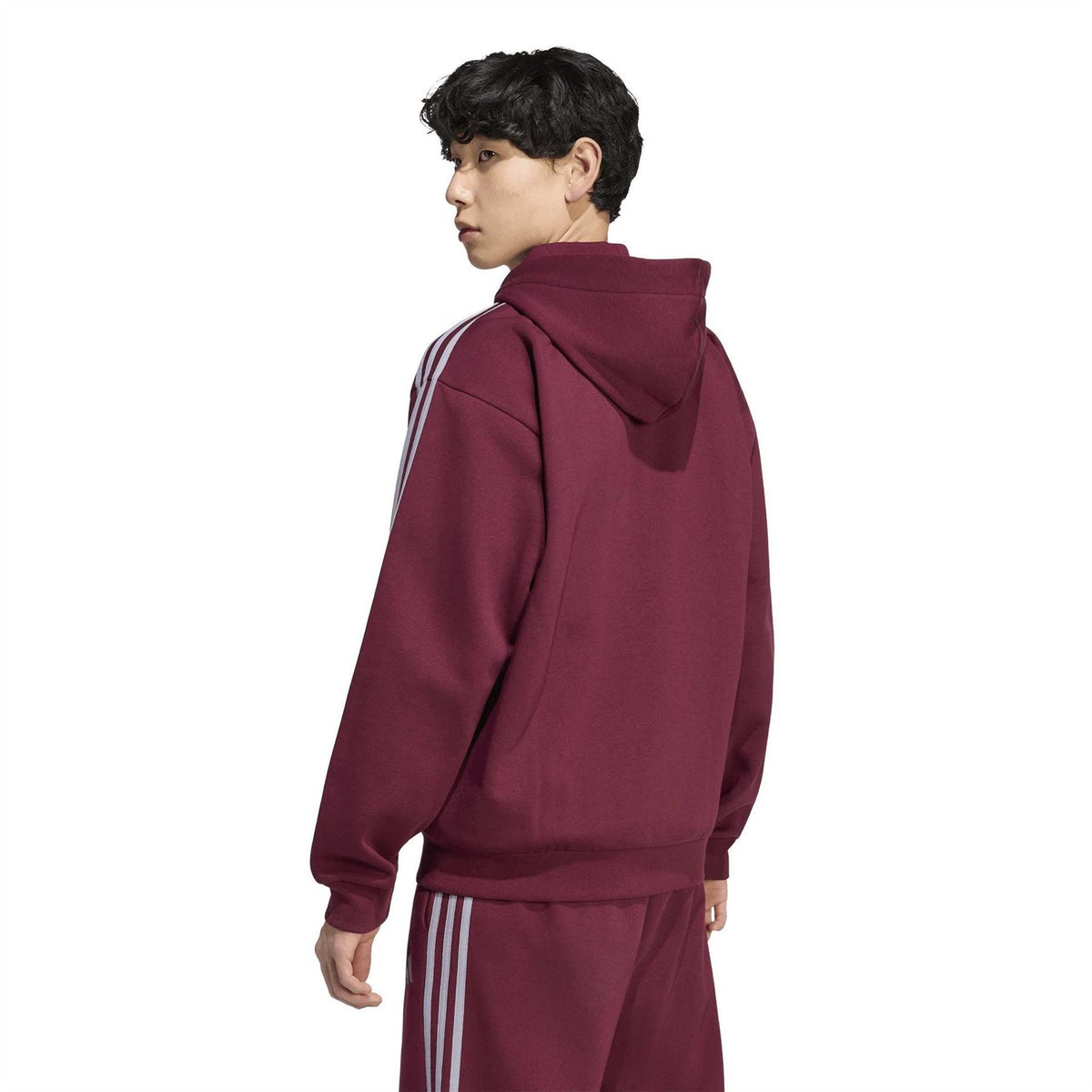 adidas Mens Essentials Fleece 3 Stripes Full Zip Hoodie
