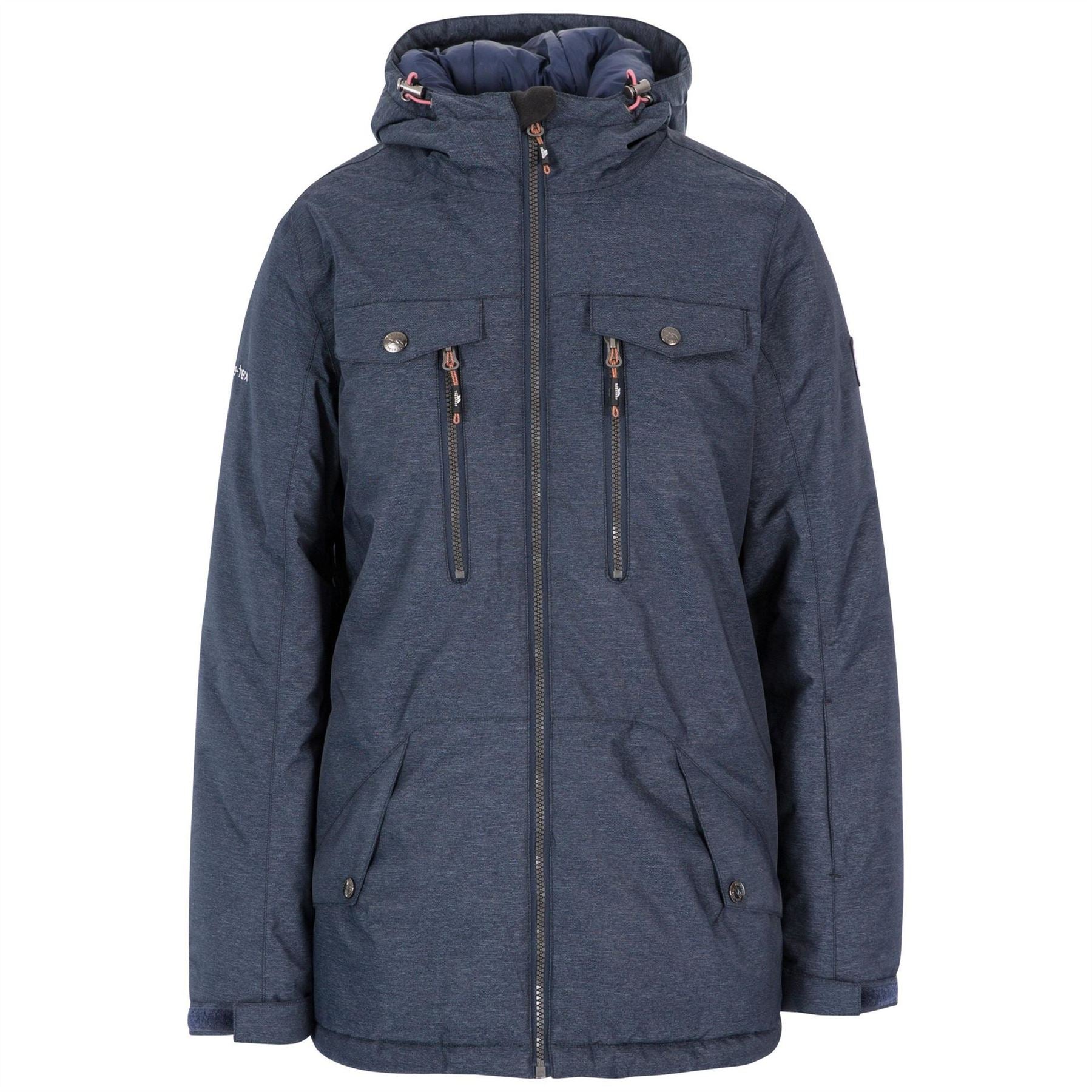 Trespass Signal Heathered Patterned Hooded Ribbed Cuff Ski Jacket