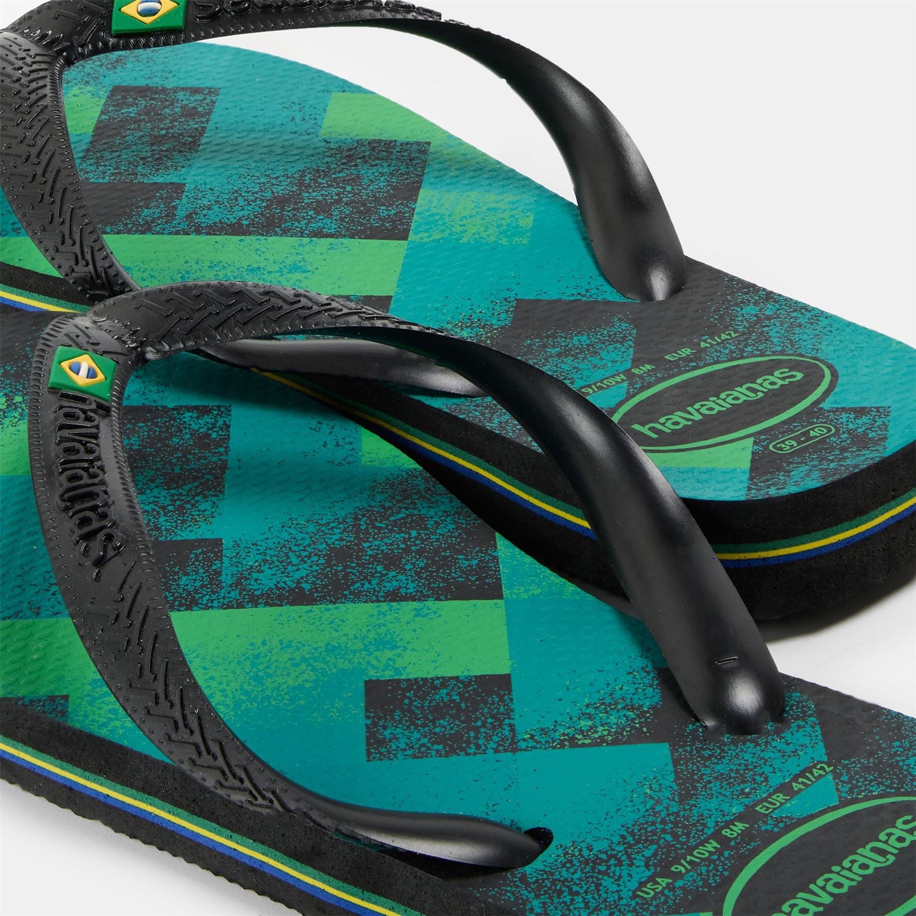 Havaianas Womens Hav. Brasil Fresh Black Black Leaf Flip Flops