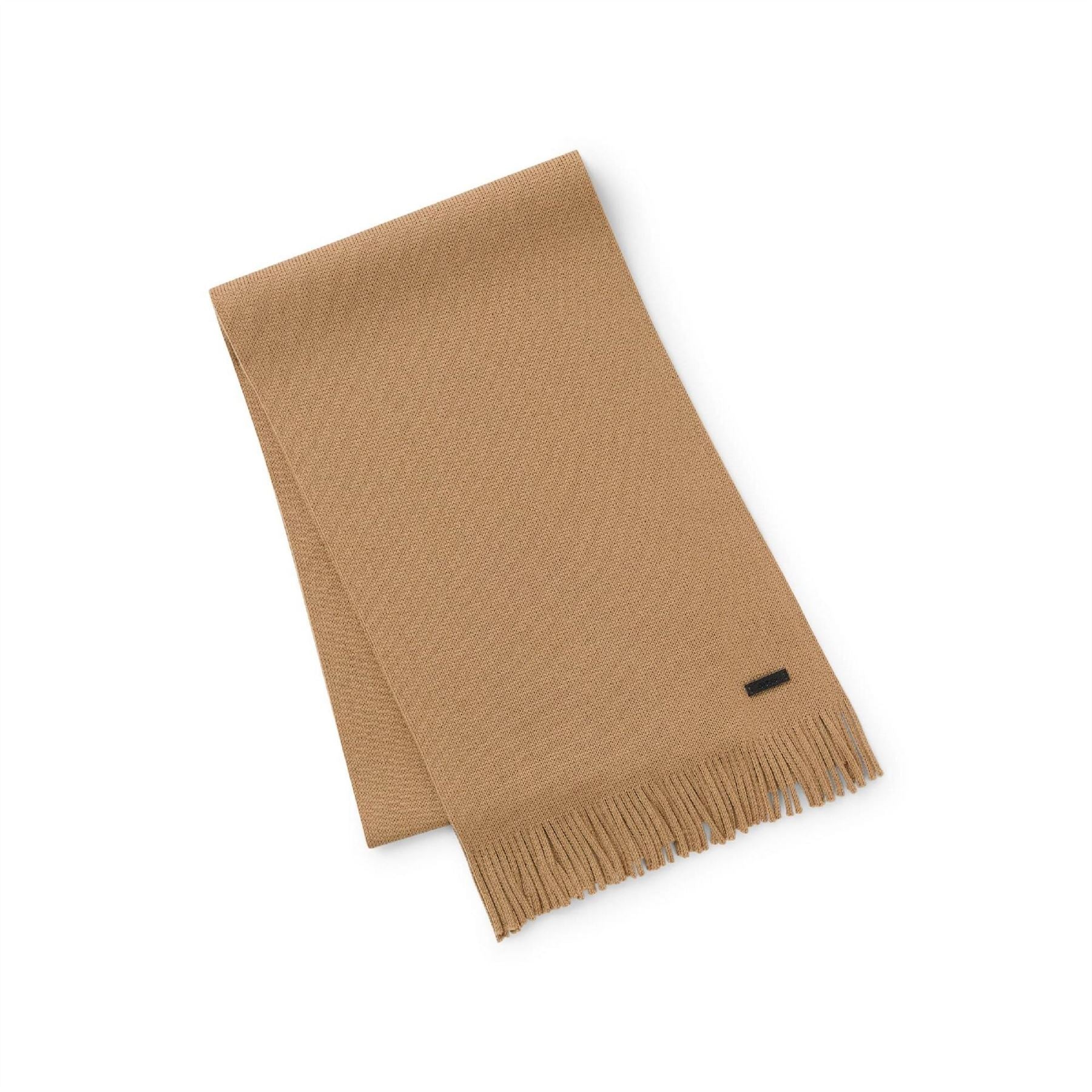 Boss Logo Plaque Scarf In Virgin Wool