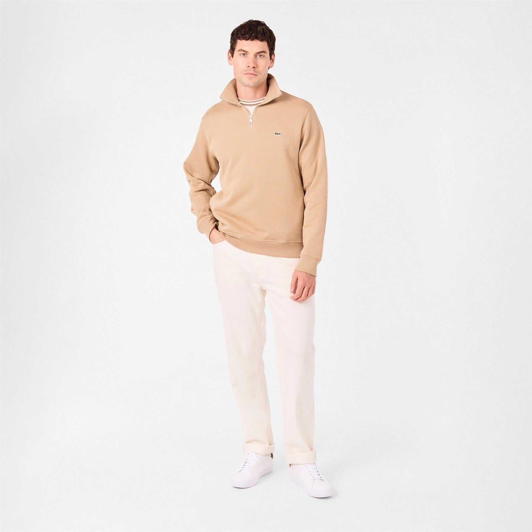 Lacoste Quarter Zip Fleece Top