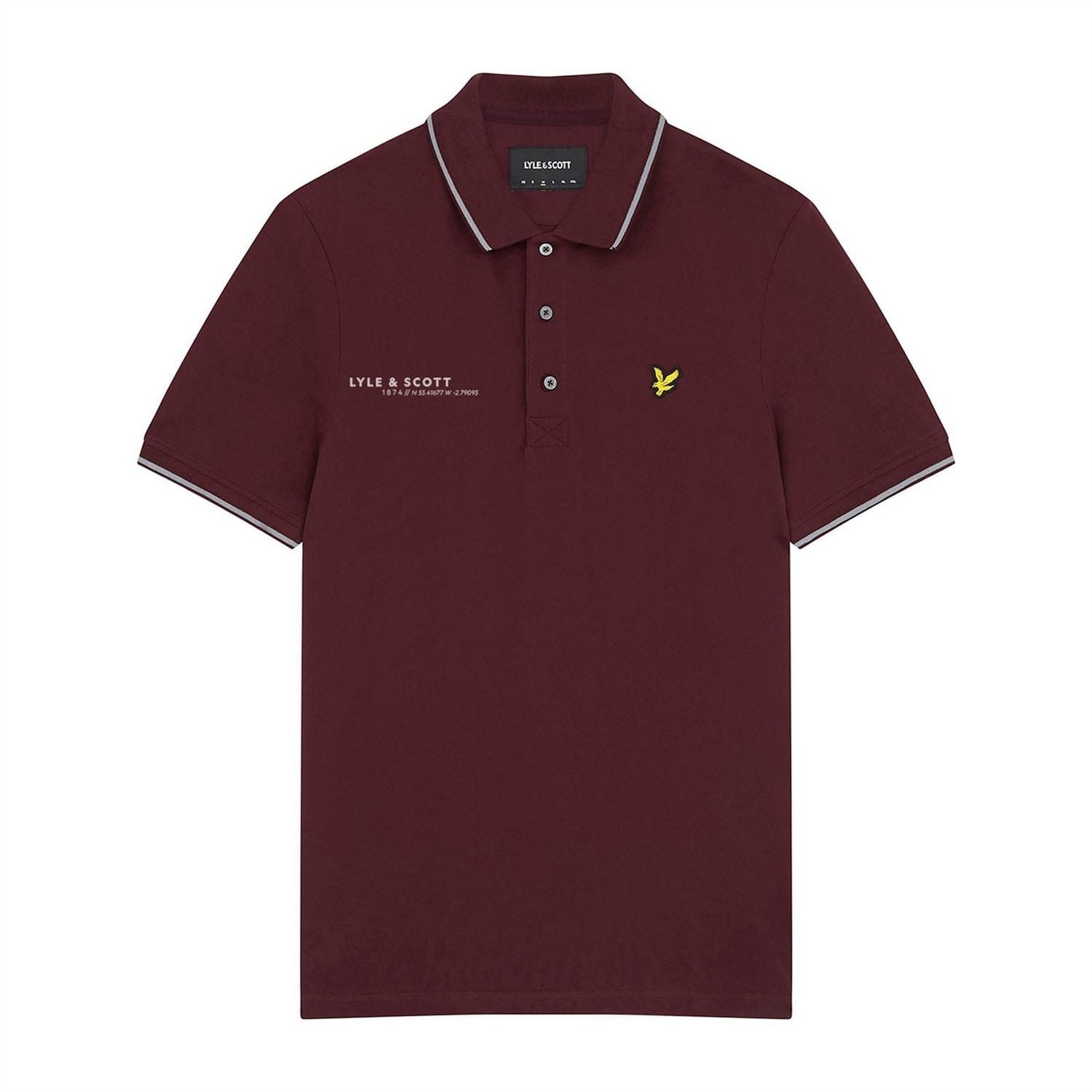 Lyle and Scott Ordinate Print Tipped Polo Shirt