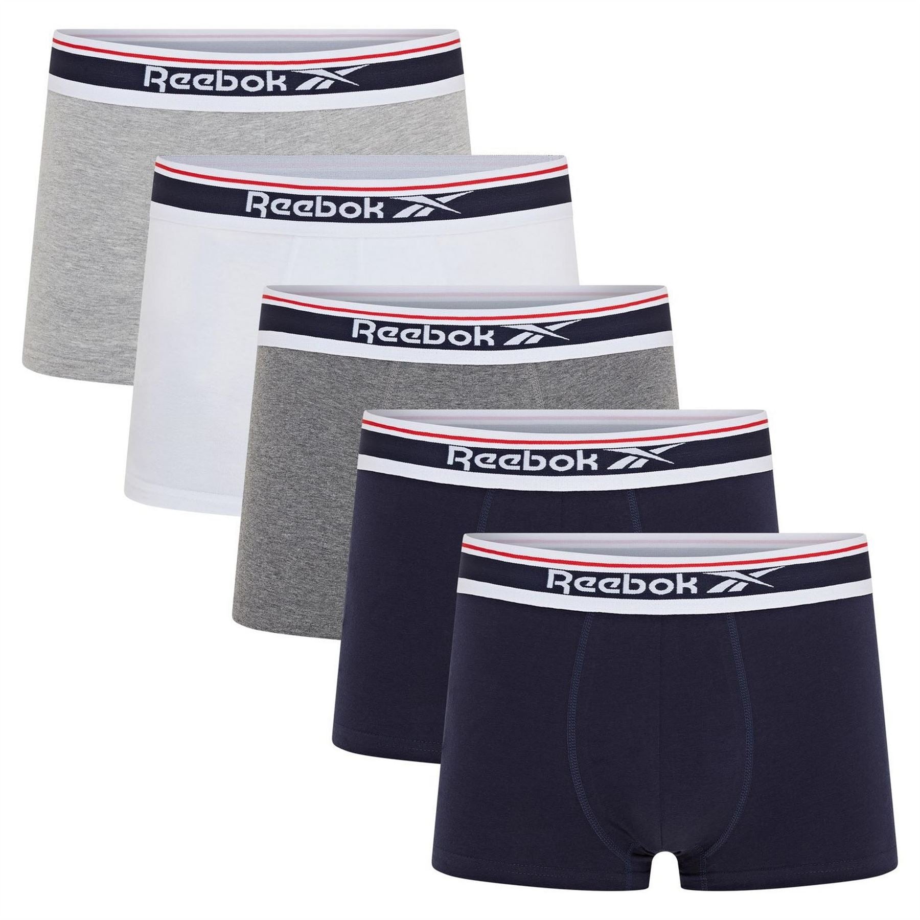 Reebok 5 Pack Plain Design Boxer Brief