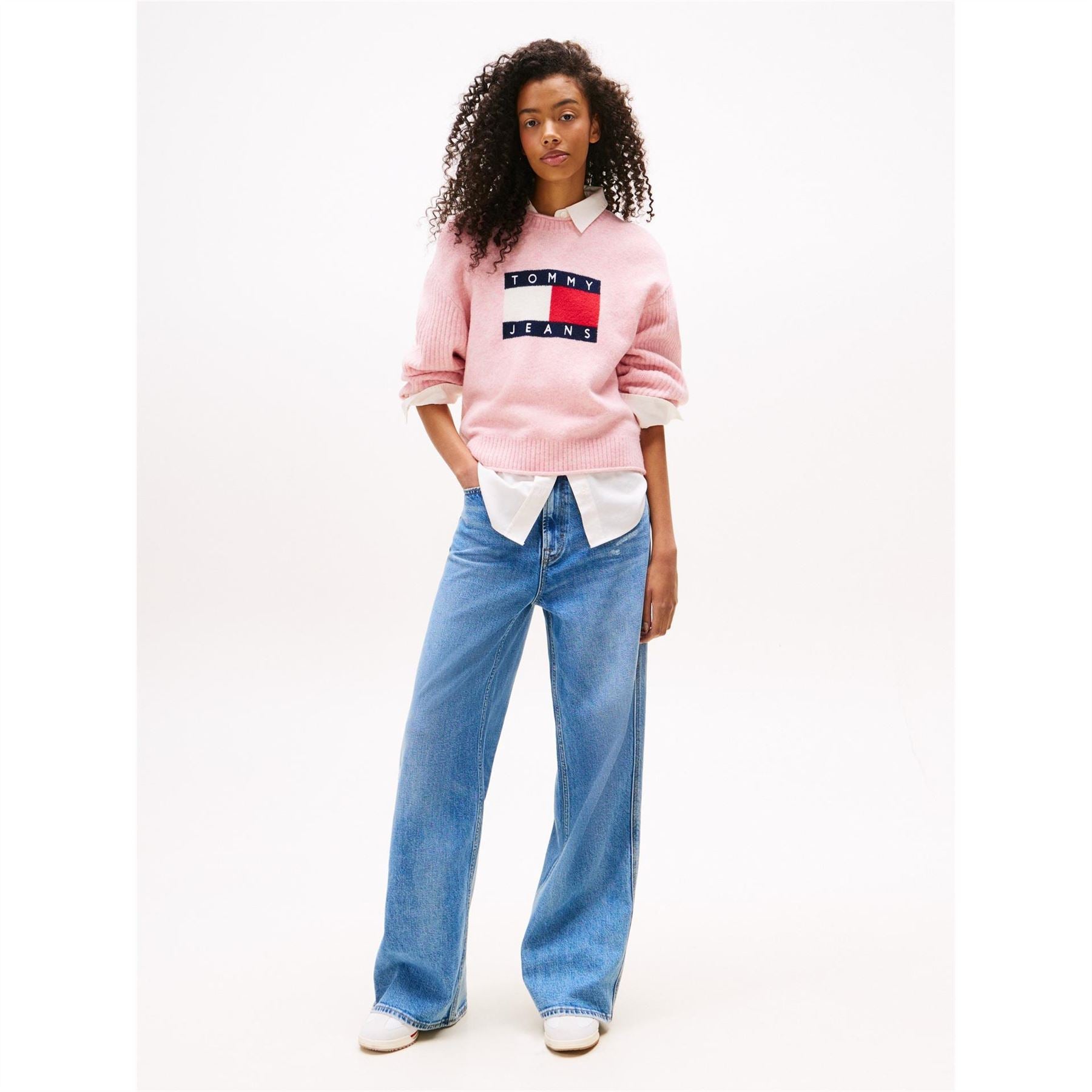Tommy Jeans Flag Graphic Crew Neck Long Sleeve Sweater